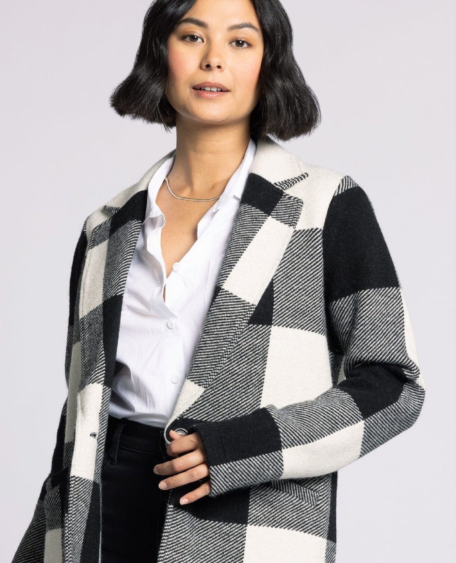 Kenzie Perfect Coat Black White