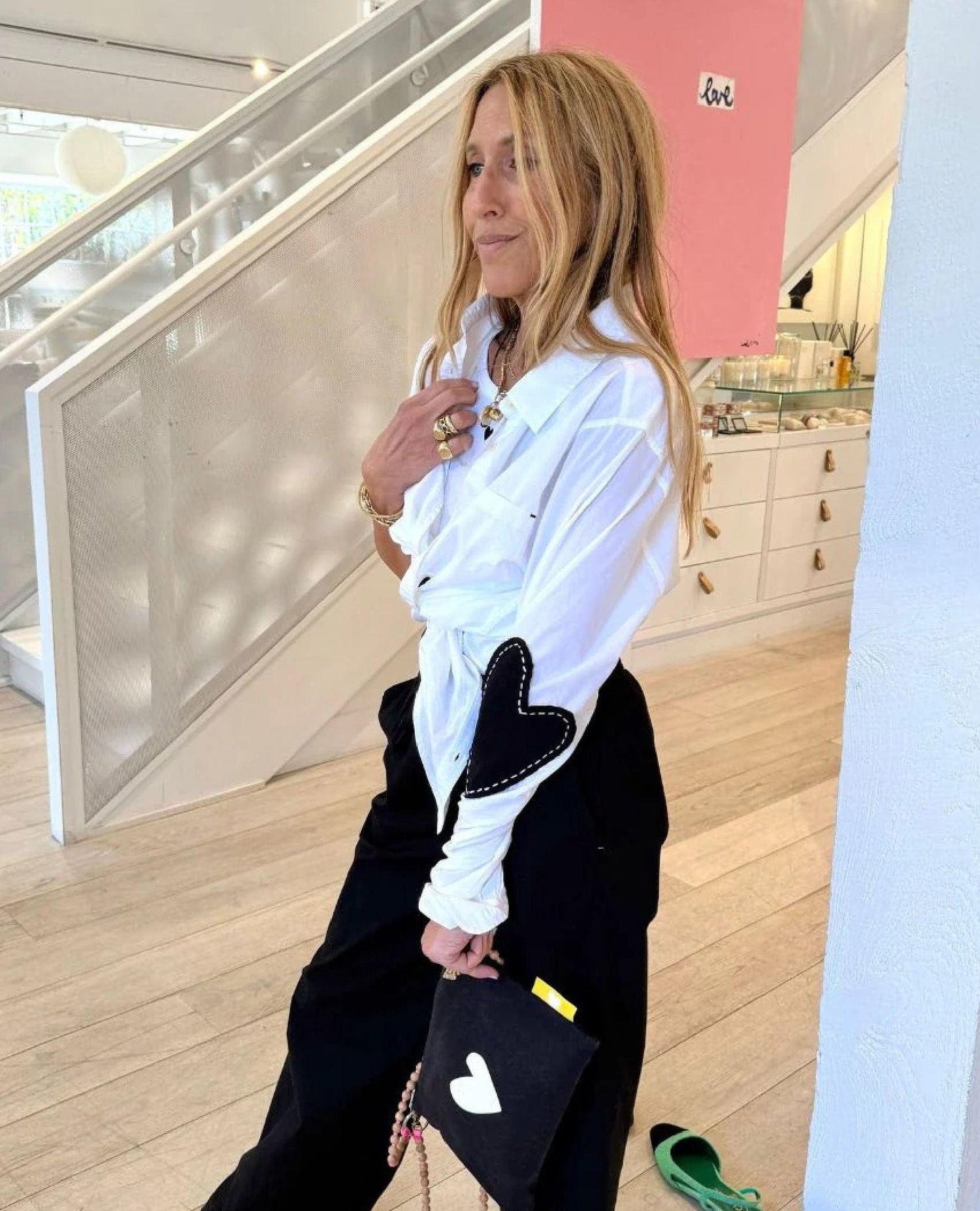 Kerri Rosenthal Black Heart White Shirt