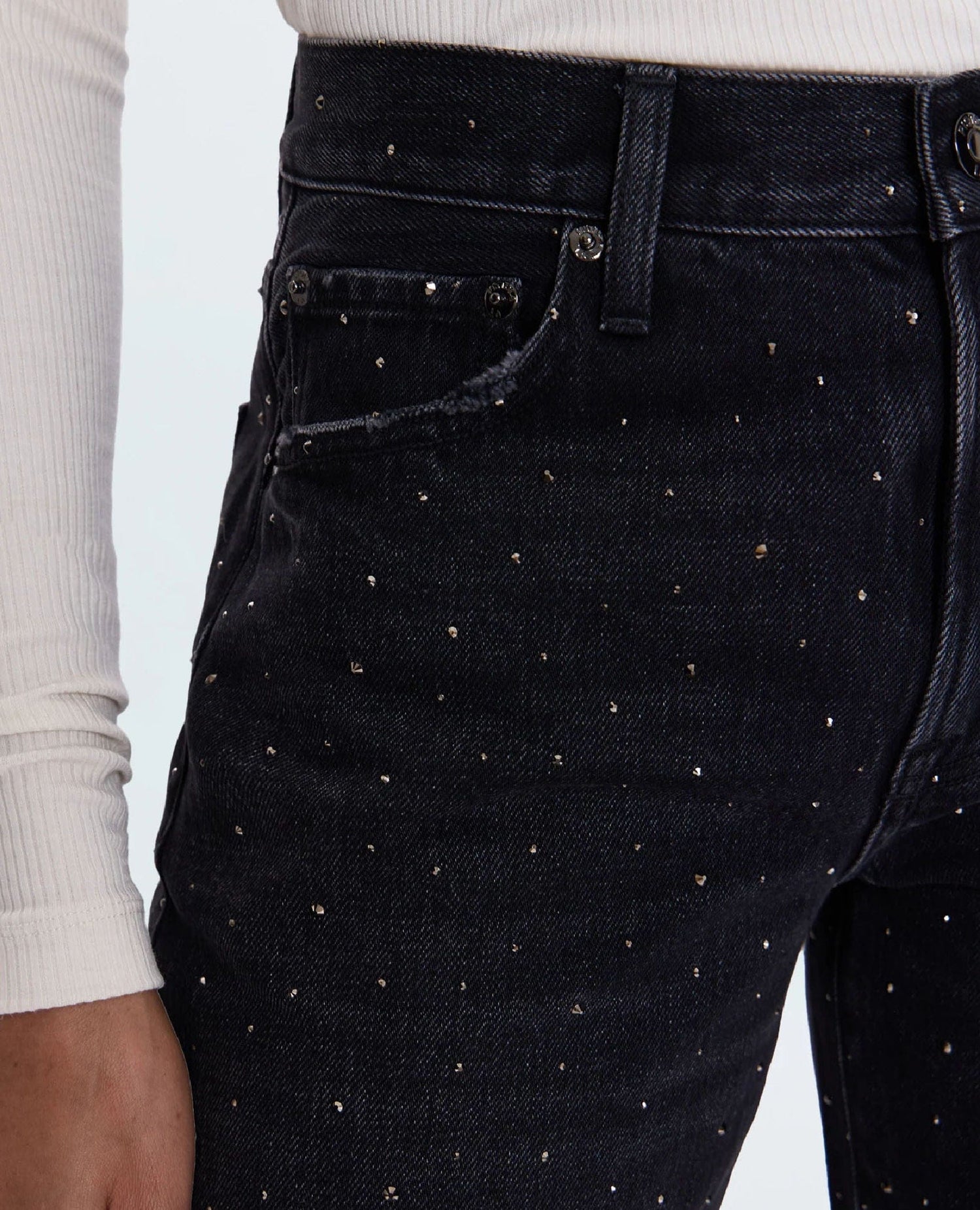 Lexi Mid Rise Bowed Straight Silver Screen