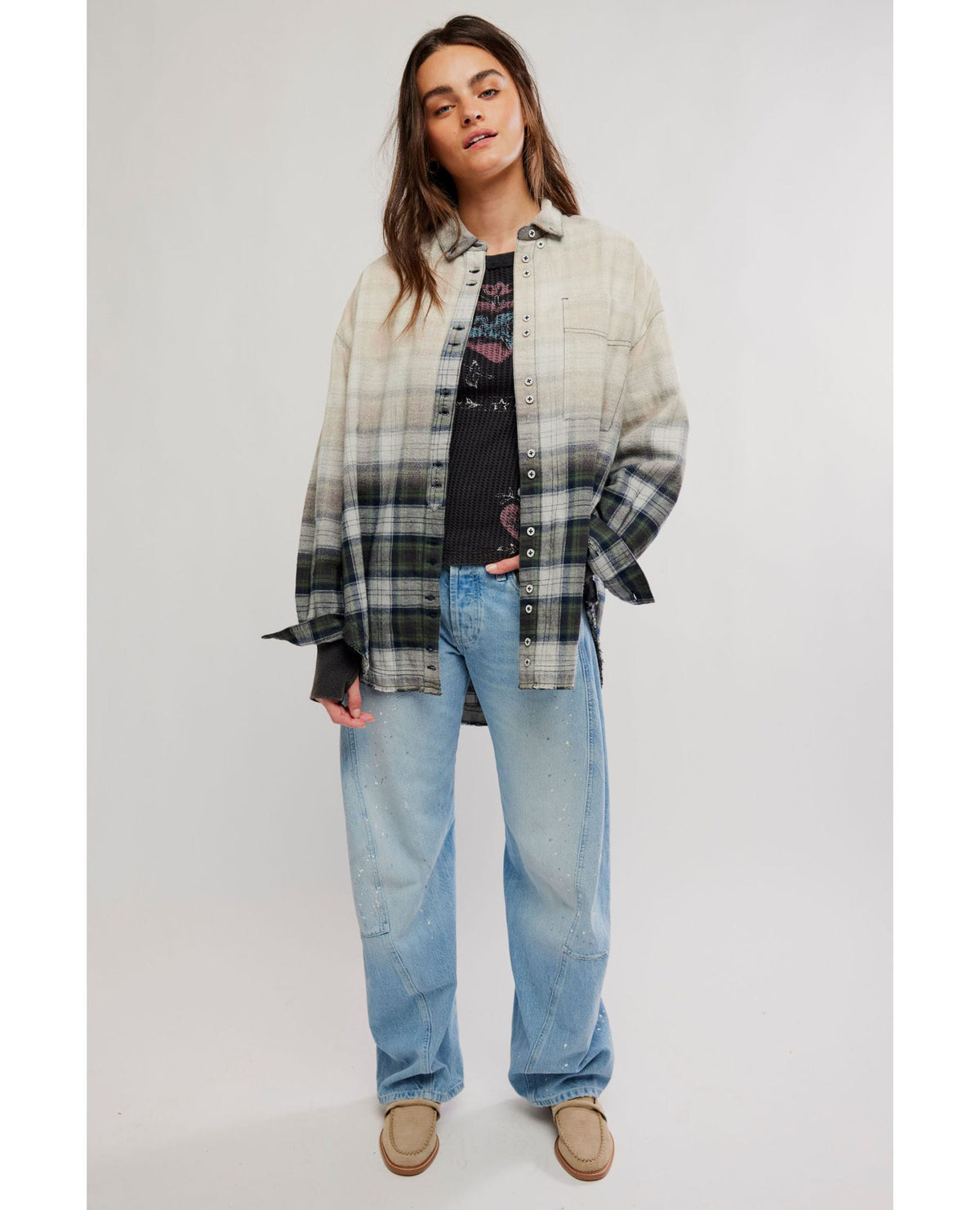 Lexi Plaid Shirt Green Combo