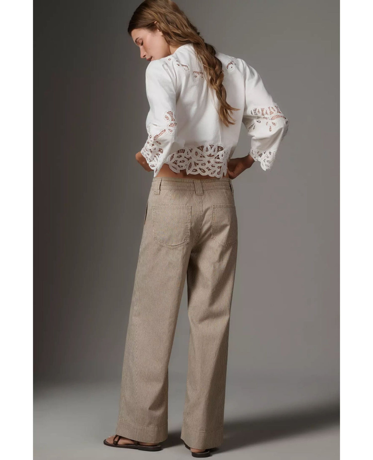 Lily Stripe Cropped Pant Lido Stripe