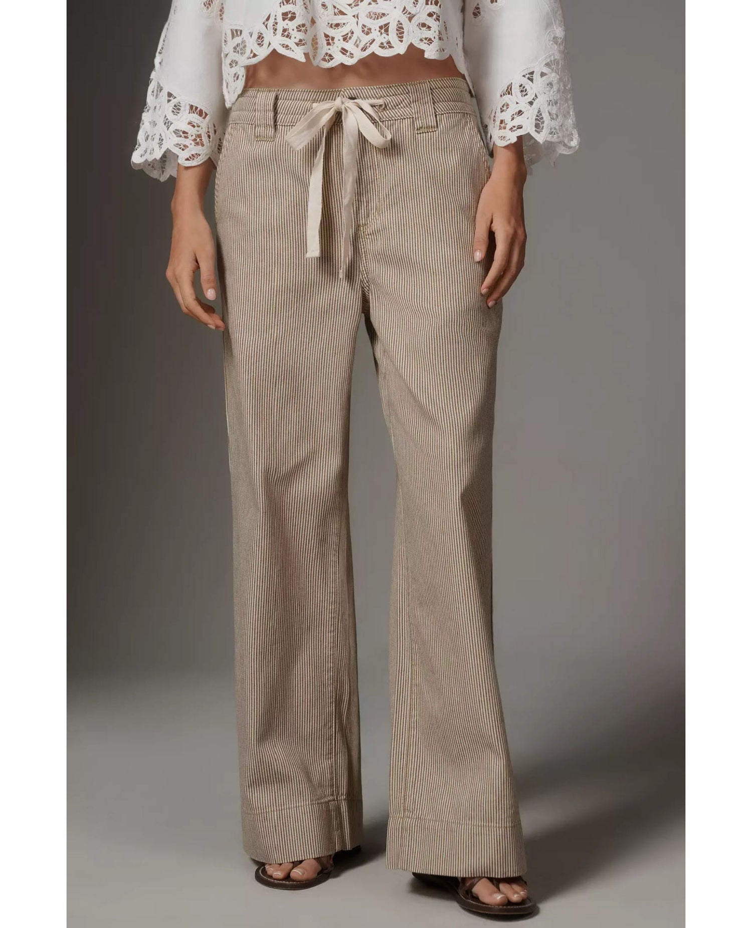 Lily Stripe Cropped Pant Lido Stripe