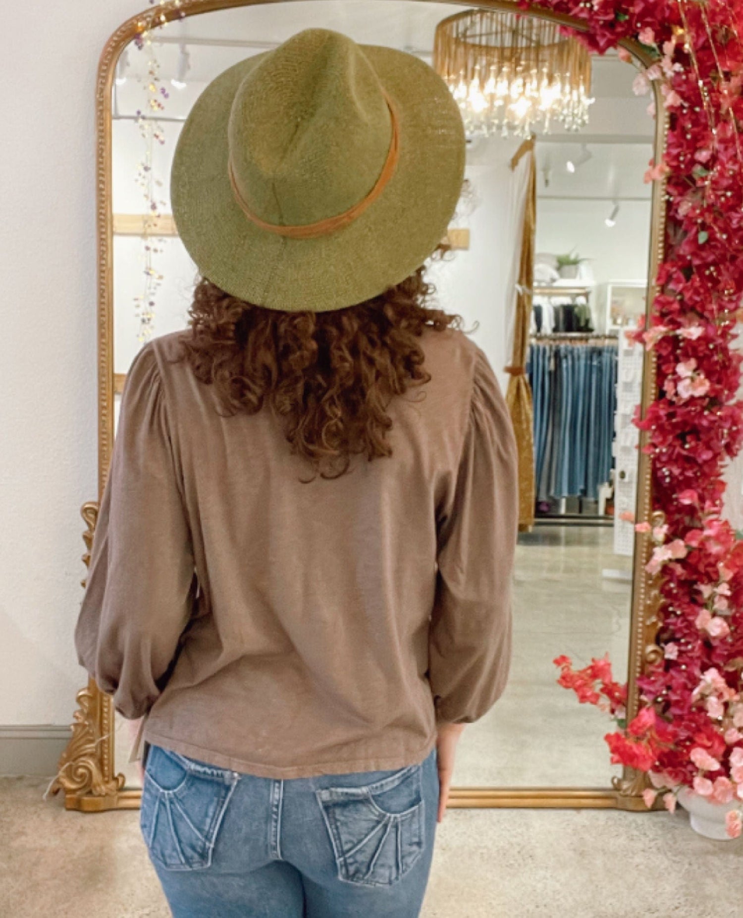 Gabi Puff Sleeve Top Fawn