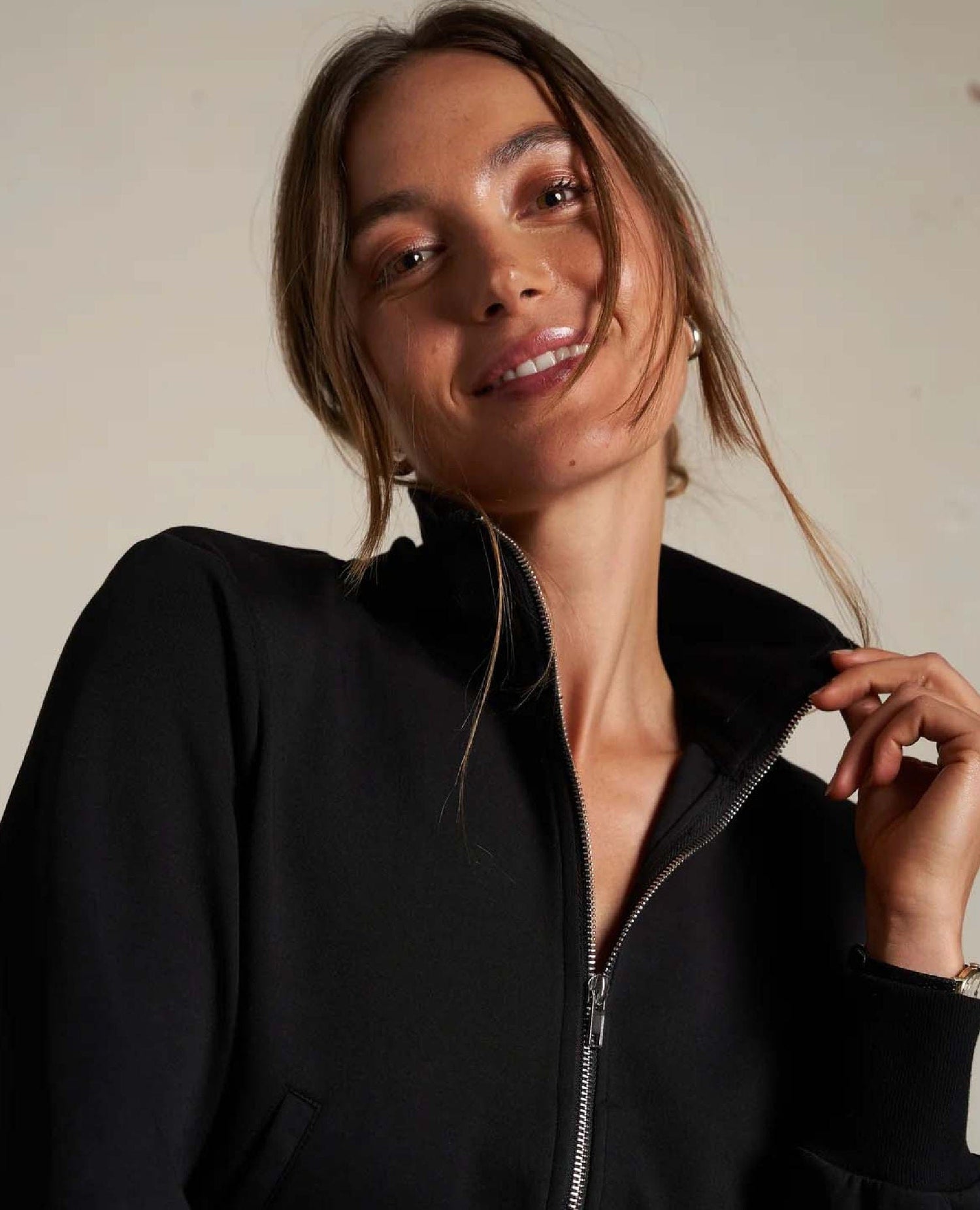 Milana Travel Track Jacket in True Black