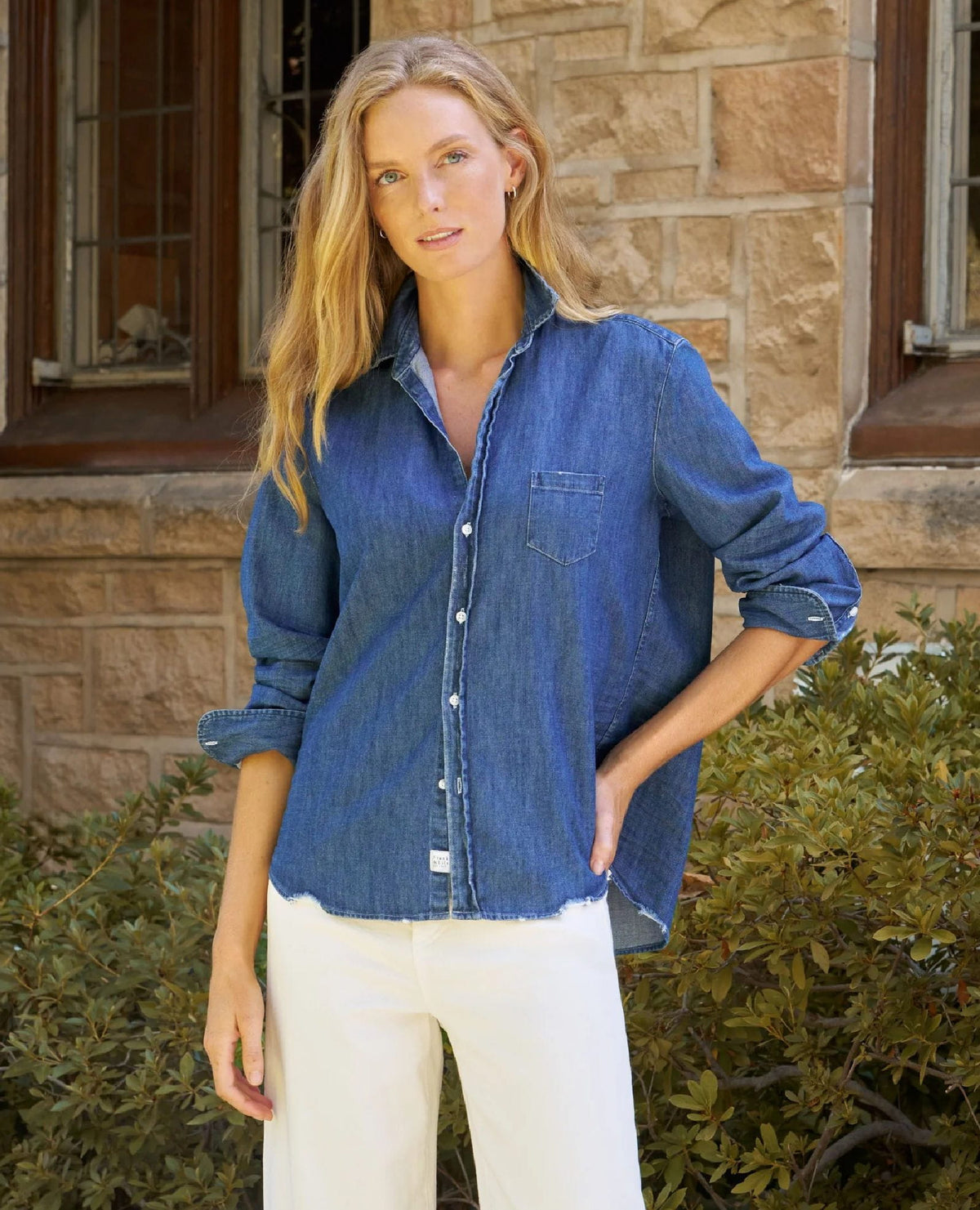 Eileen Distressed Dark Indigo Shirt