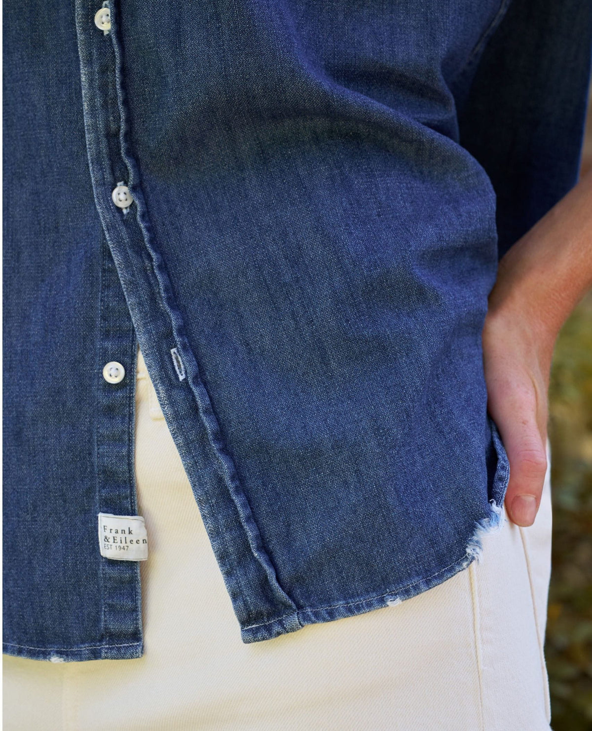 Eileen Distressed Dark Indigo Shirt