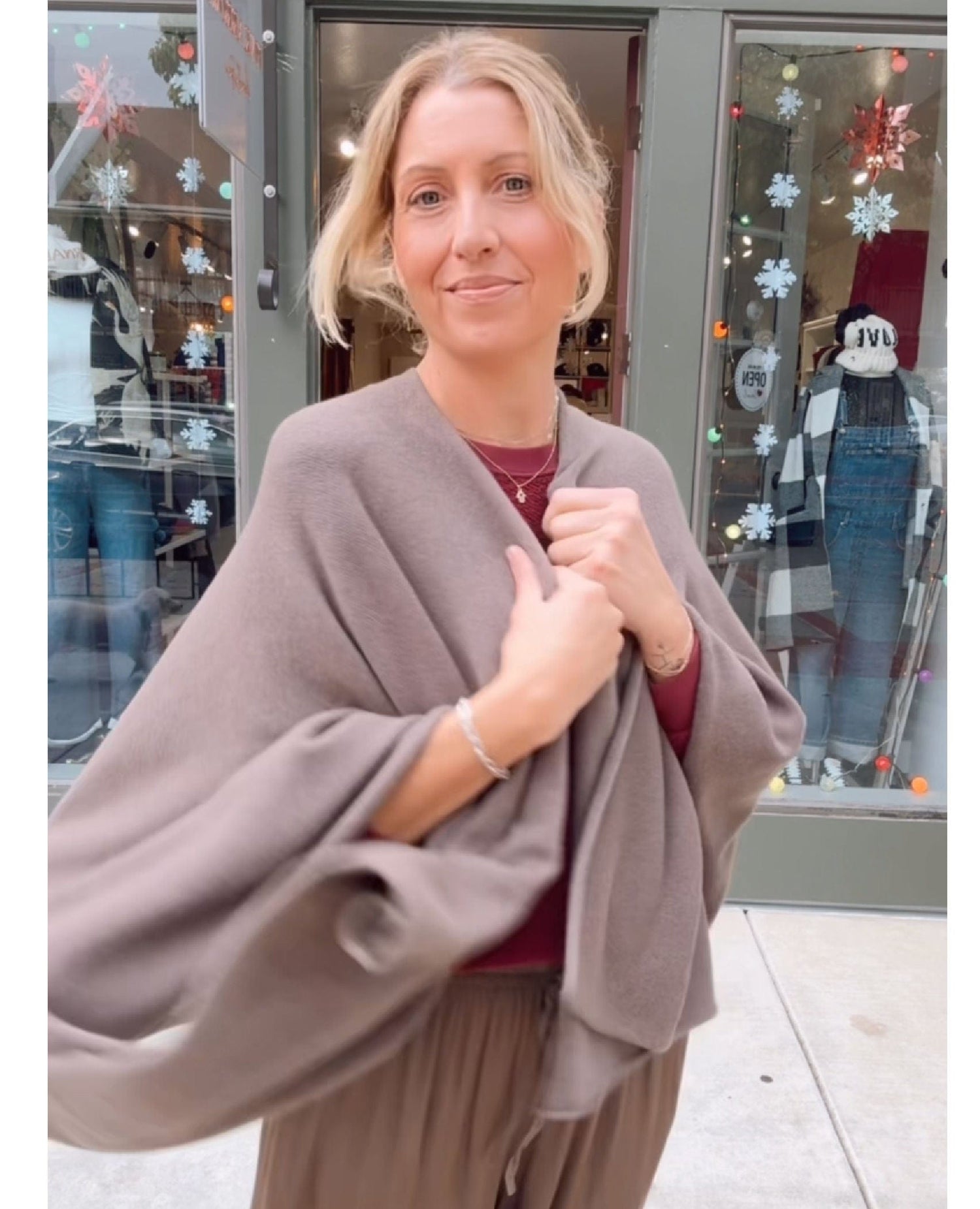 Open Scarf Cardigan Mocha