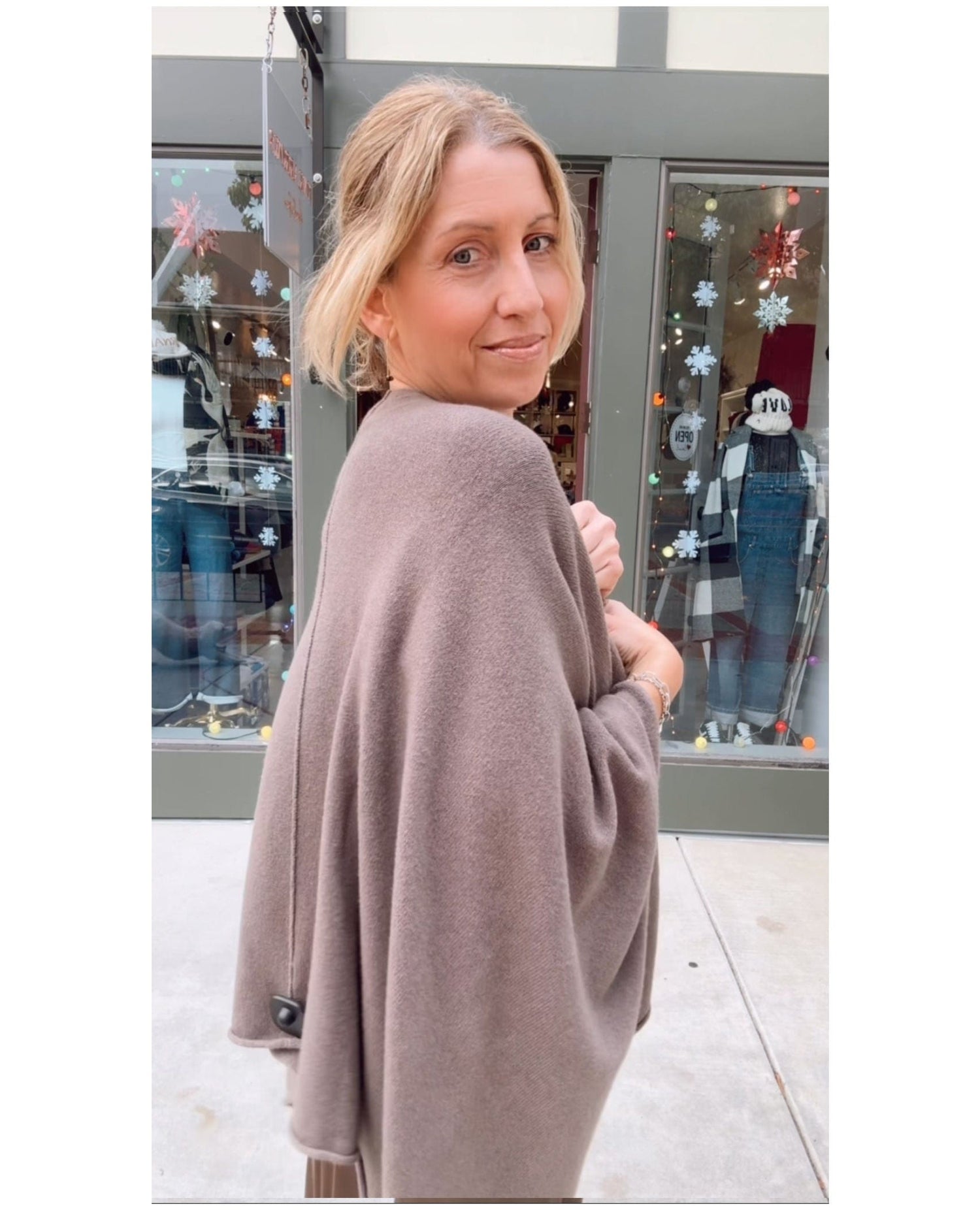 Open Scarf Cardigan Mocha