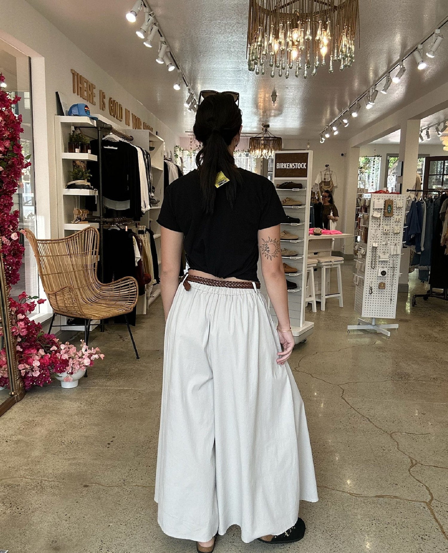 Wide Leg Plazzo Pant Beige