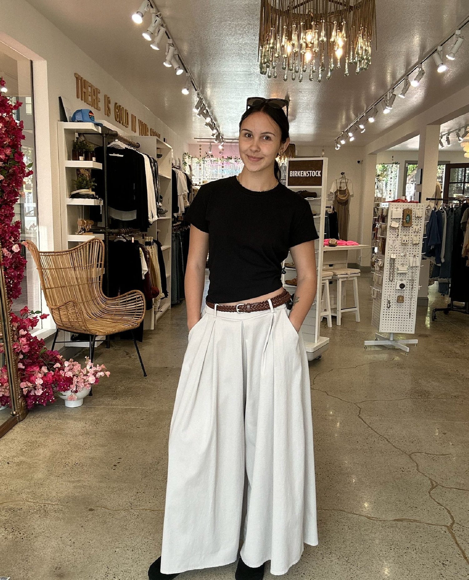 Wide Leg Plazzo Pant Beige