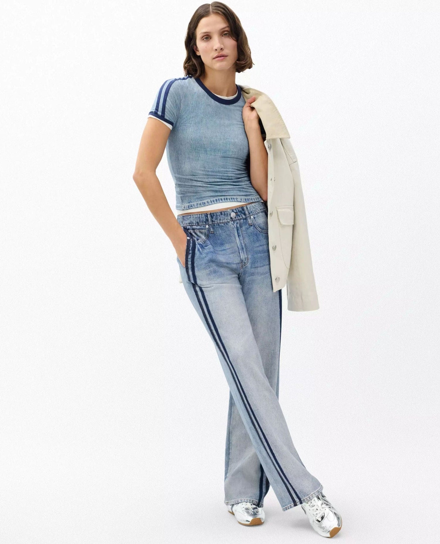 Miramar Terry Wide Track Pant in Coney