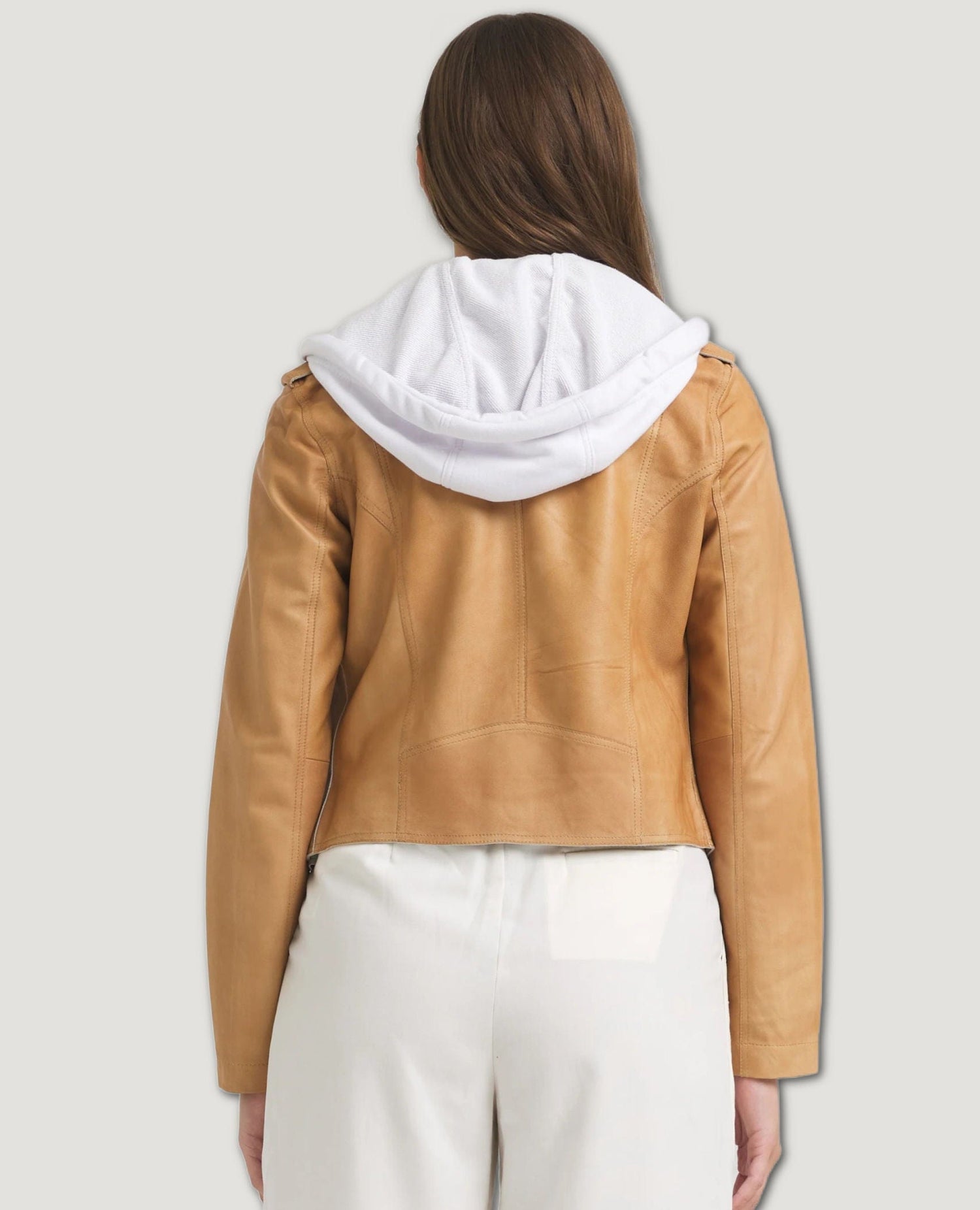 Molly Washable Leather Jacket Au Lait