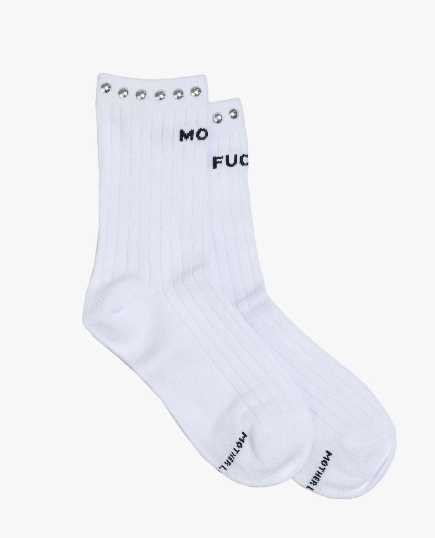 Mother F*cker White Studded Sock