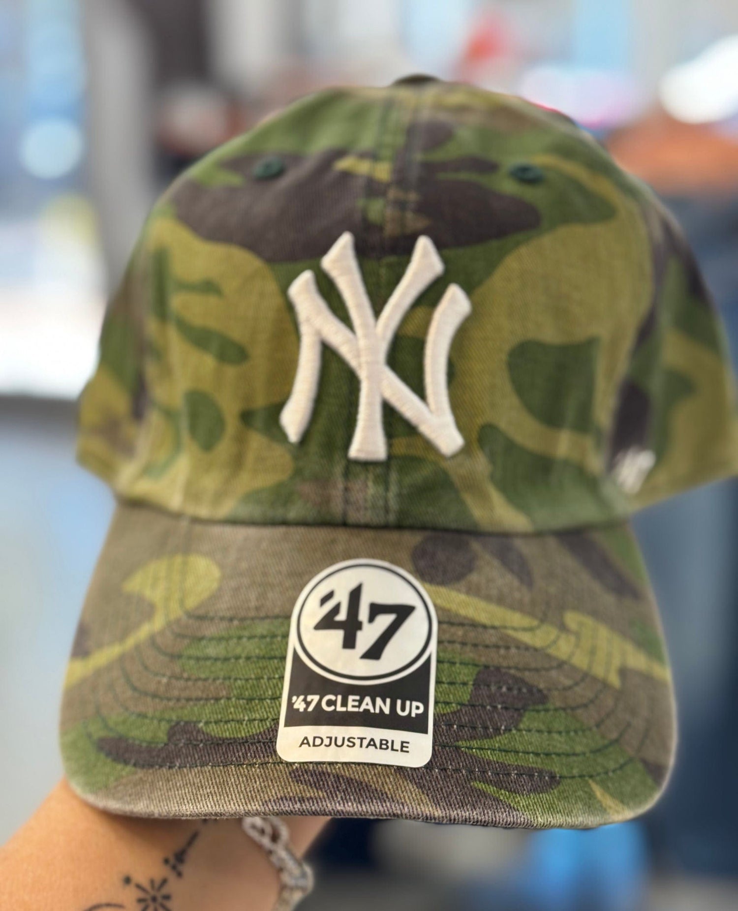 NY Baseball Hat Vintage Camo
