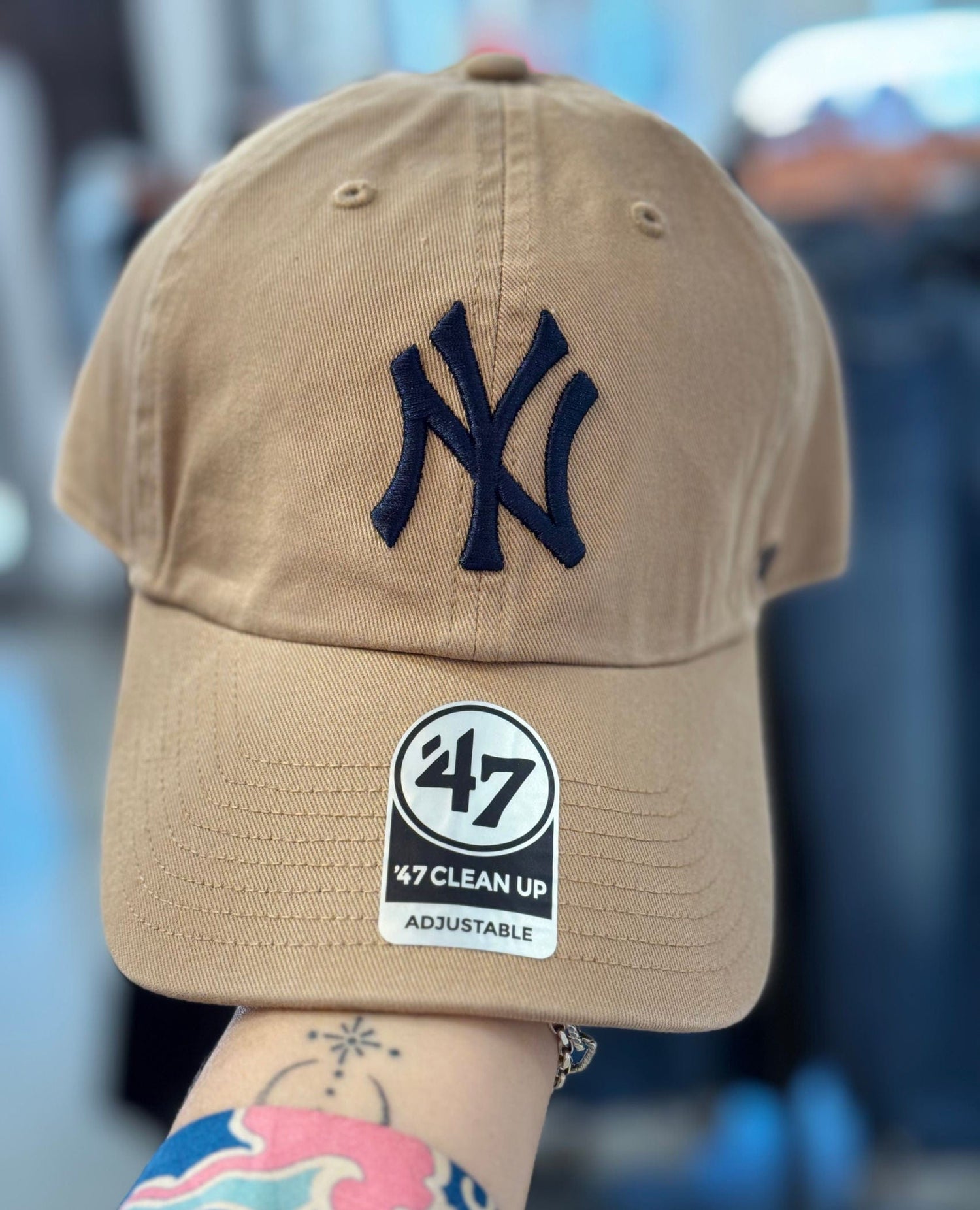 NY Baseball Vintage Hat Tan