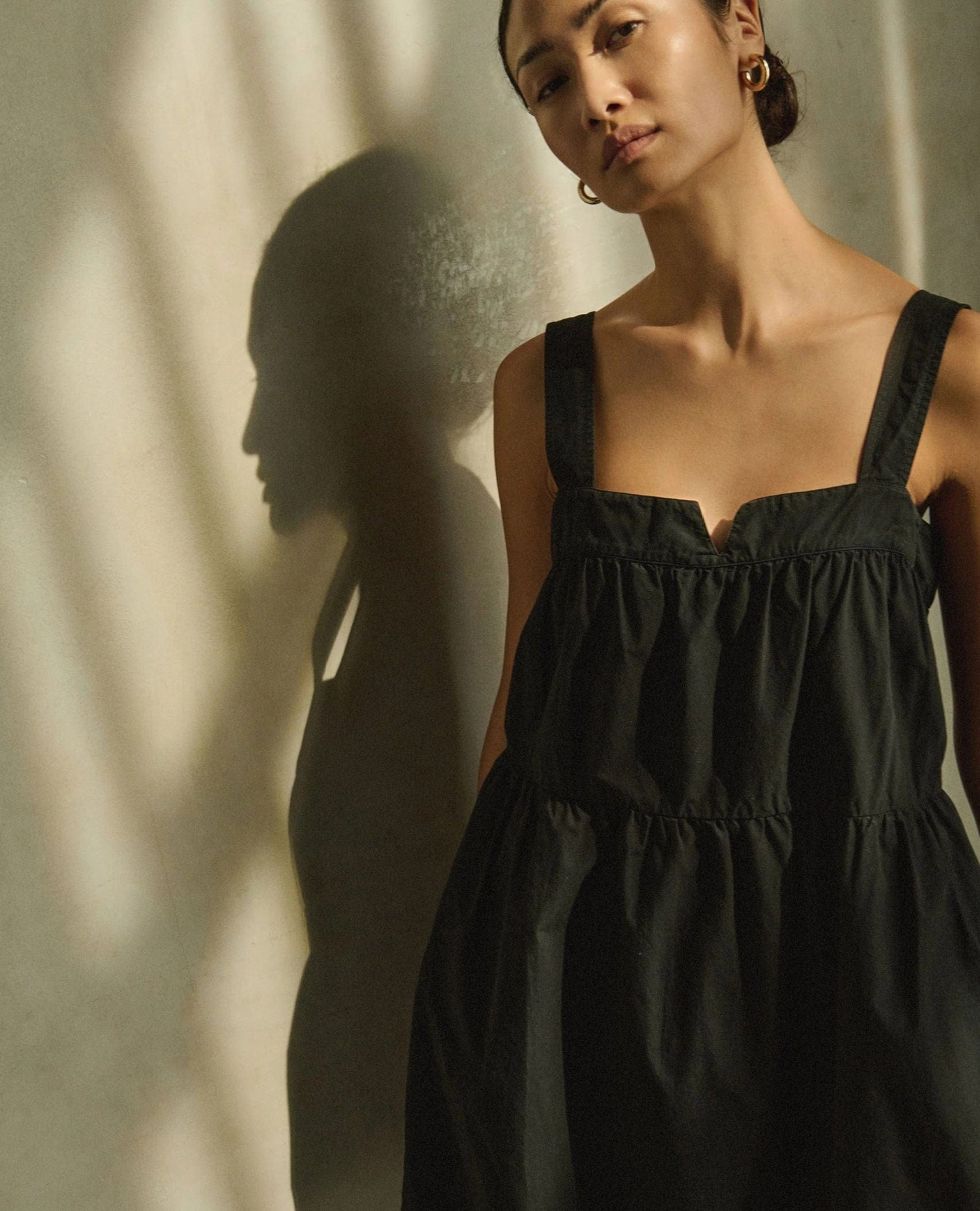 Nation Claribel Pocket Poplin Mini Dress Black