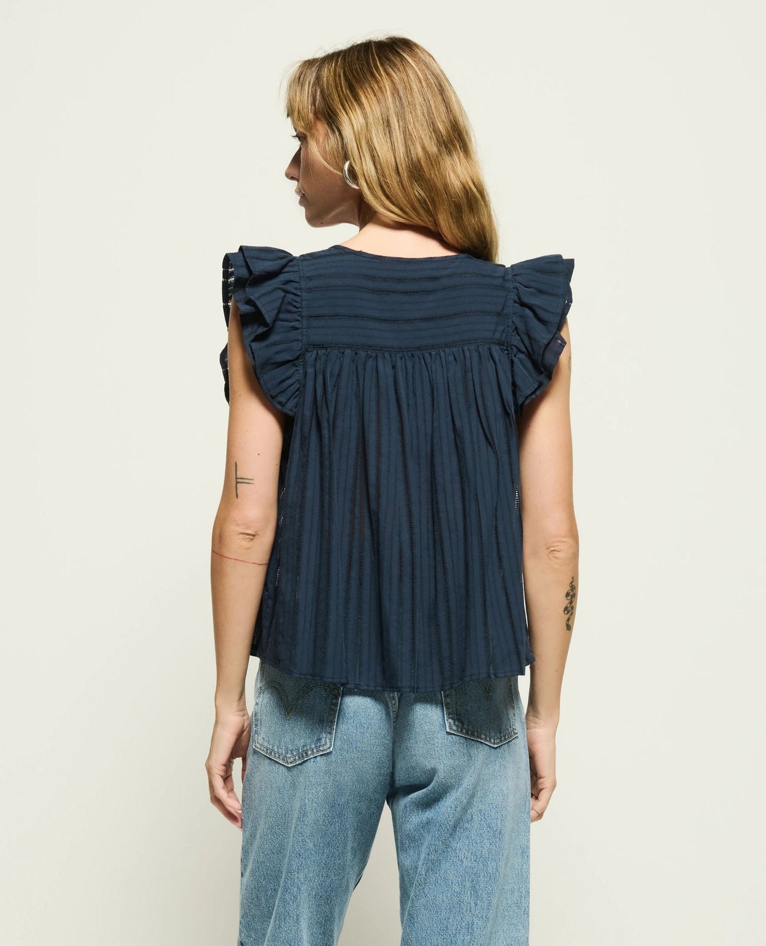 Nation Claudia Flutter Top Navy