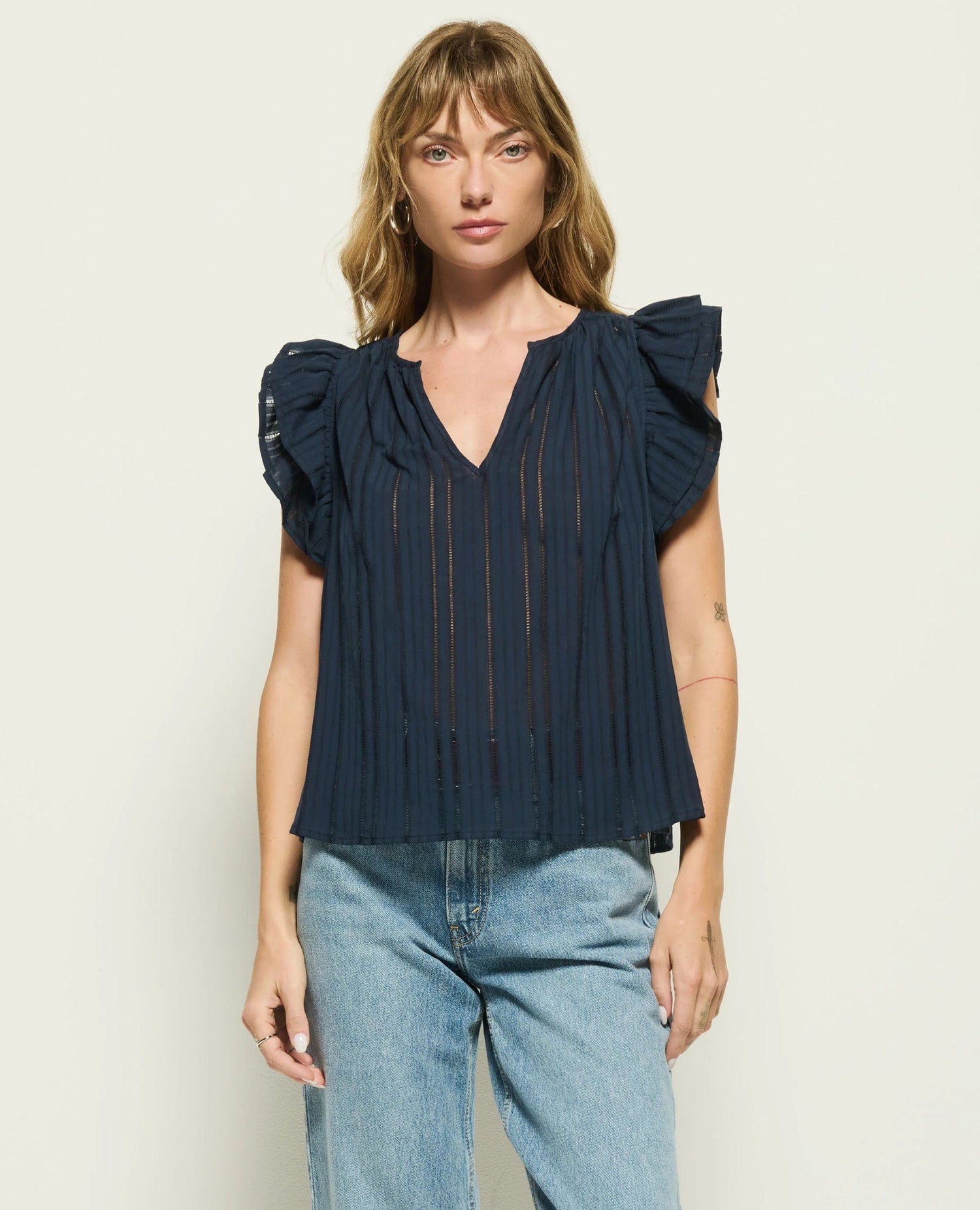 Nation Claudia Flutter Top Navy