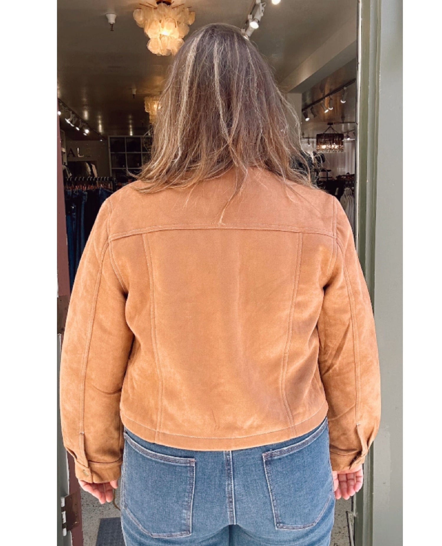 Suede Trucker Jacket Carmel