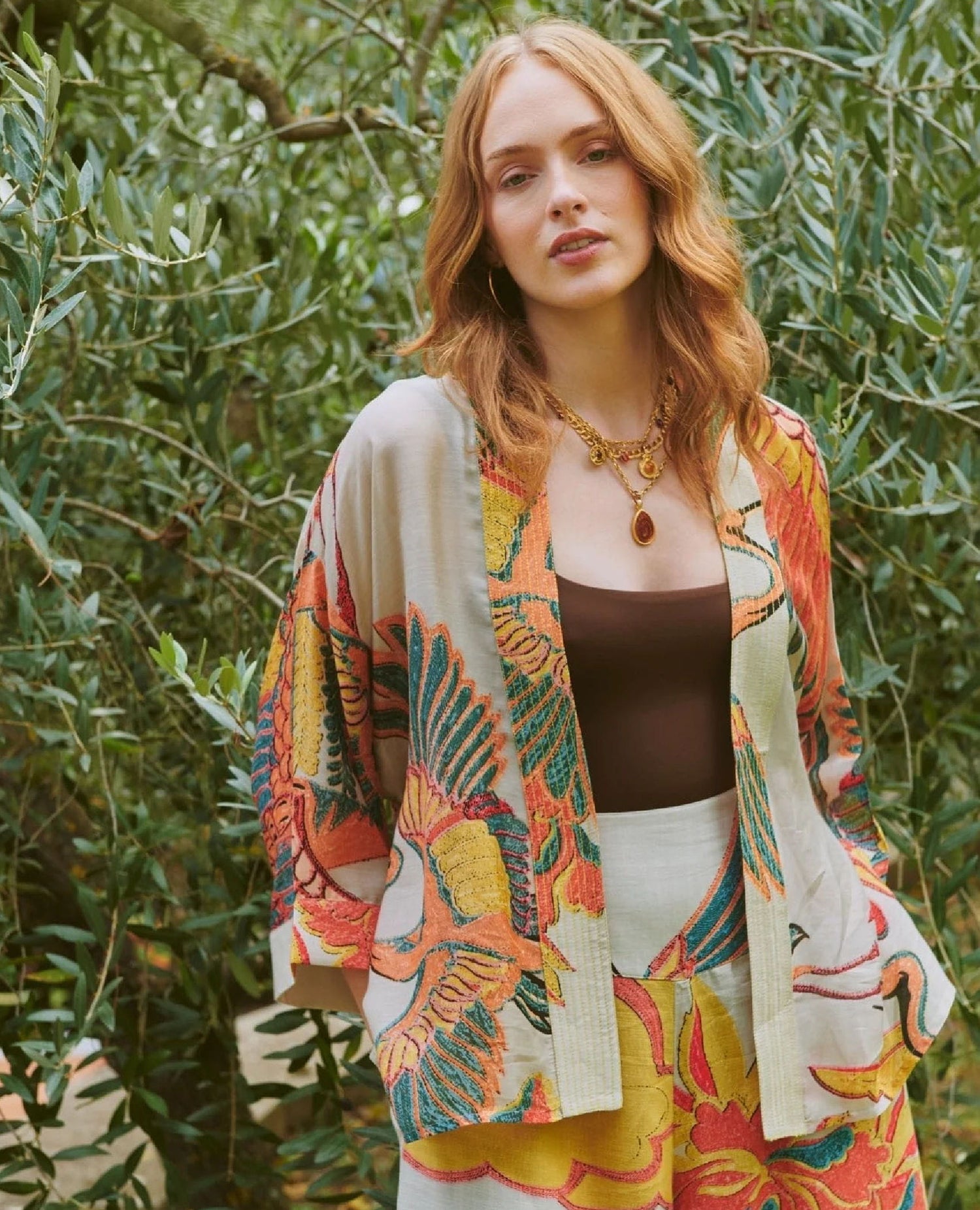 One Hundred Stars Crane Stone Kimono