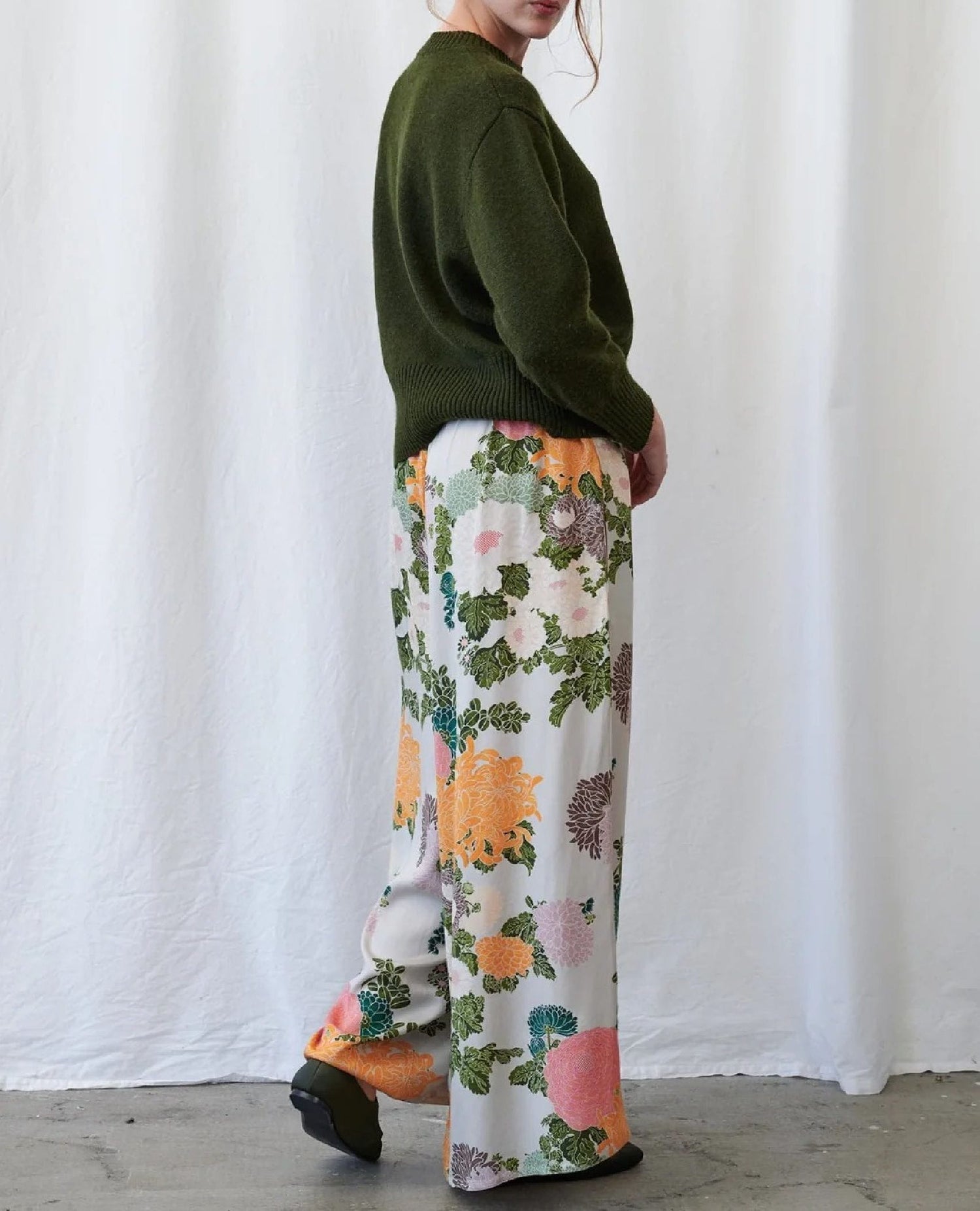 Jacquard Putty Palazzo Pants