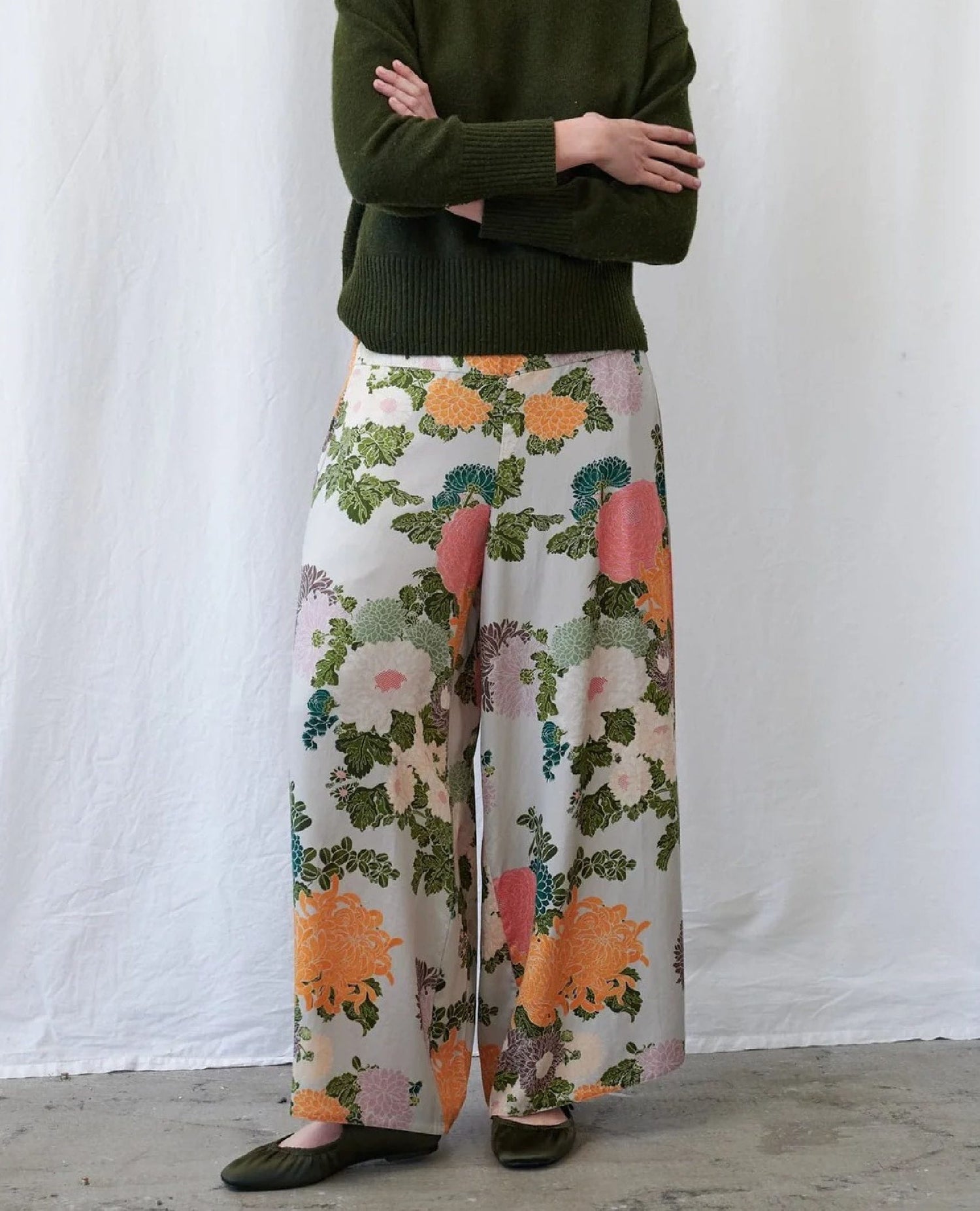 Jacquard Putty Palazzo Pants