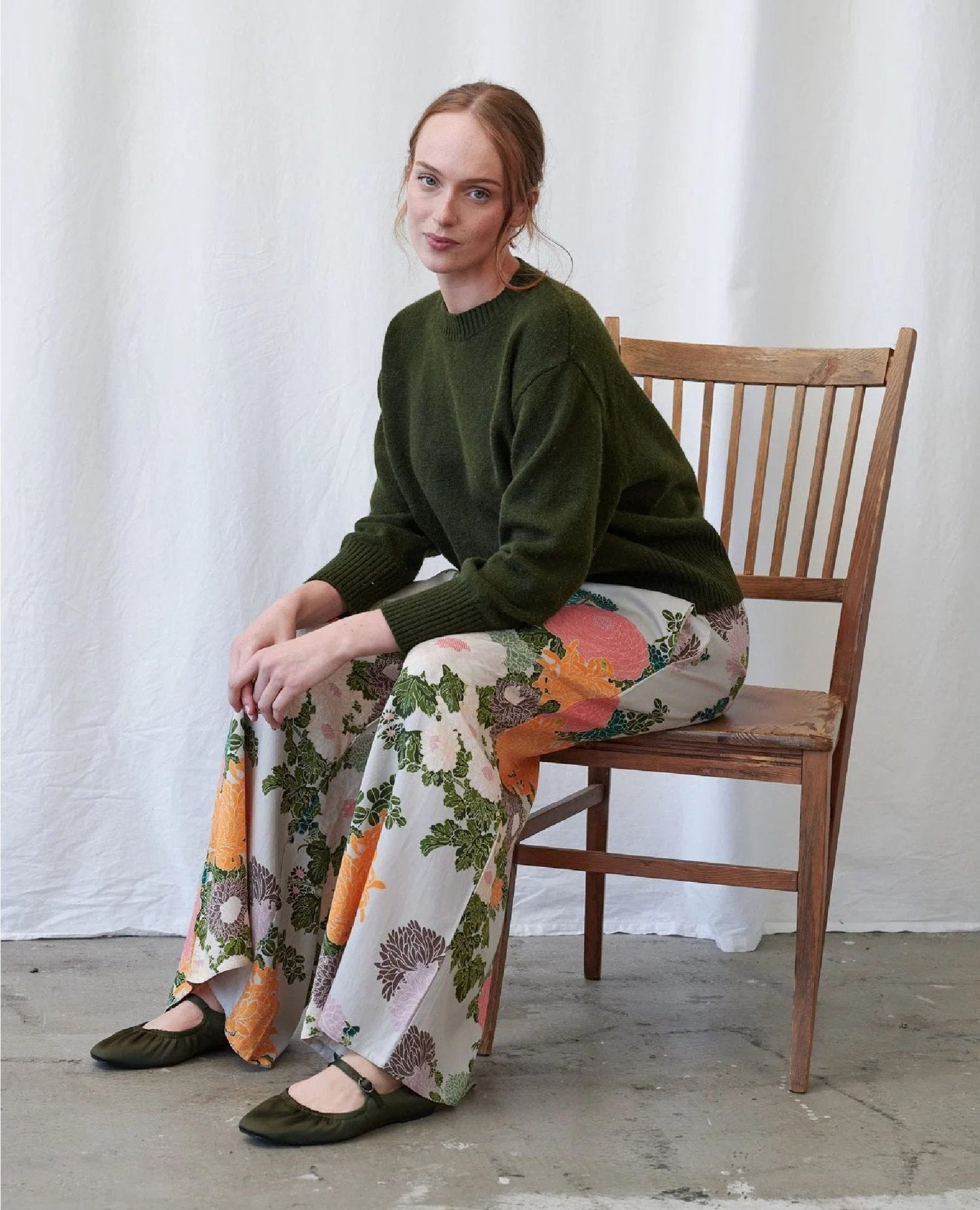 Jacquard Putty Palazzo Pants