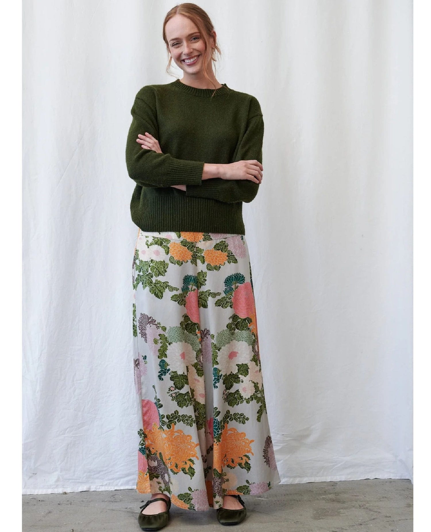 Jacquard Putty Palazzo Pants