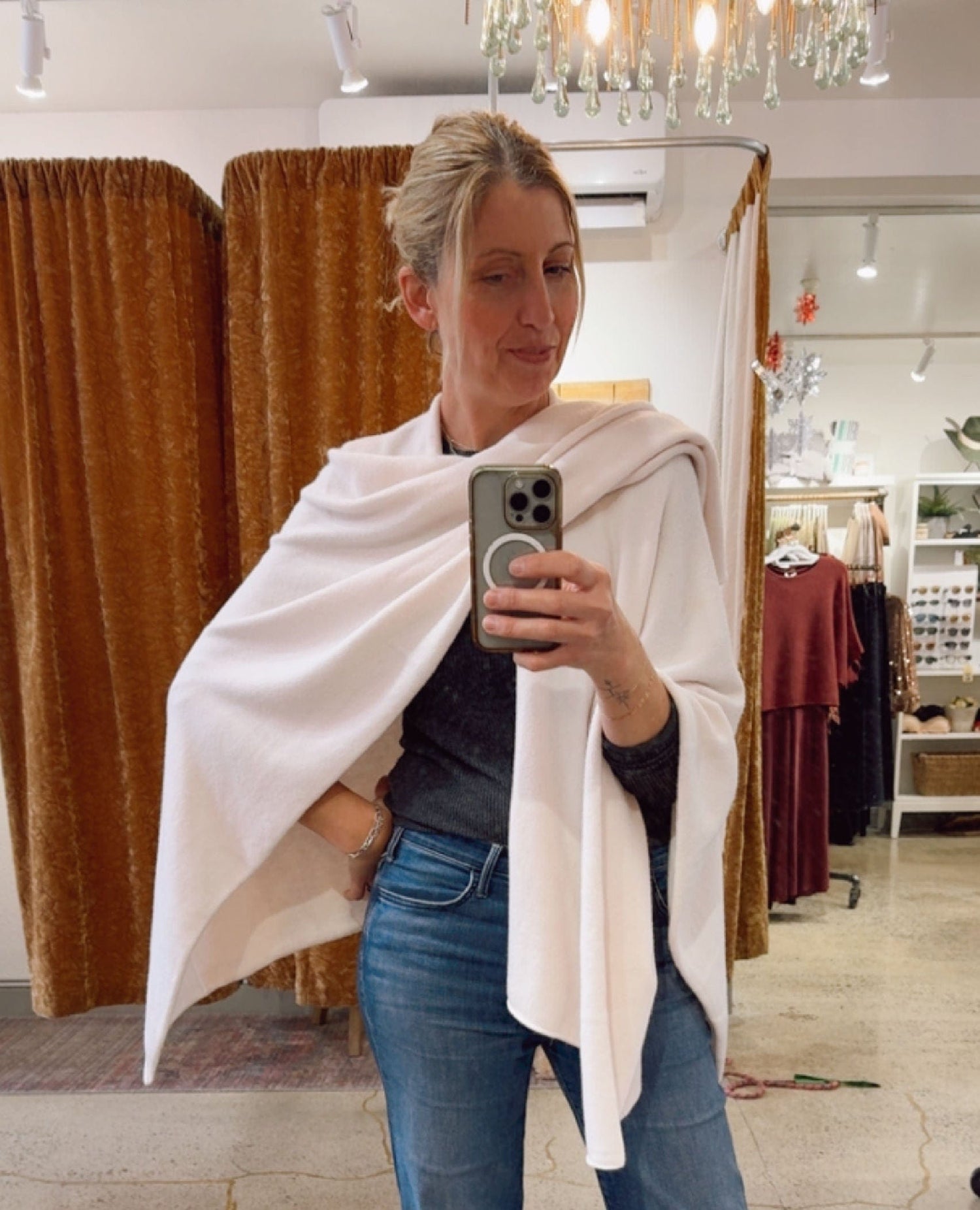 Open Scarf Cardigan Ivory