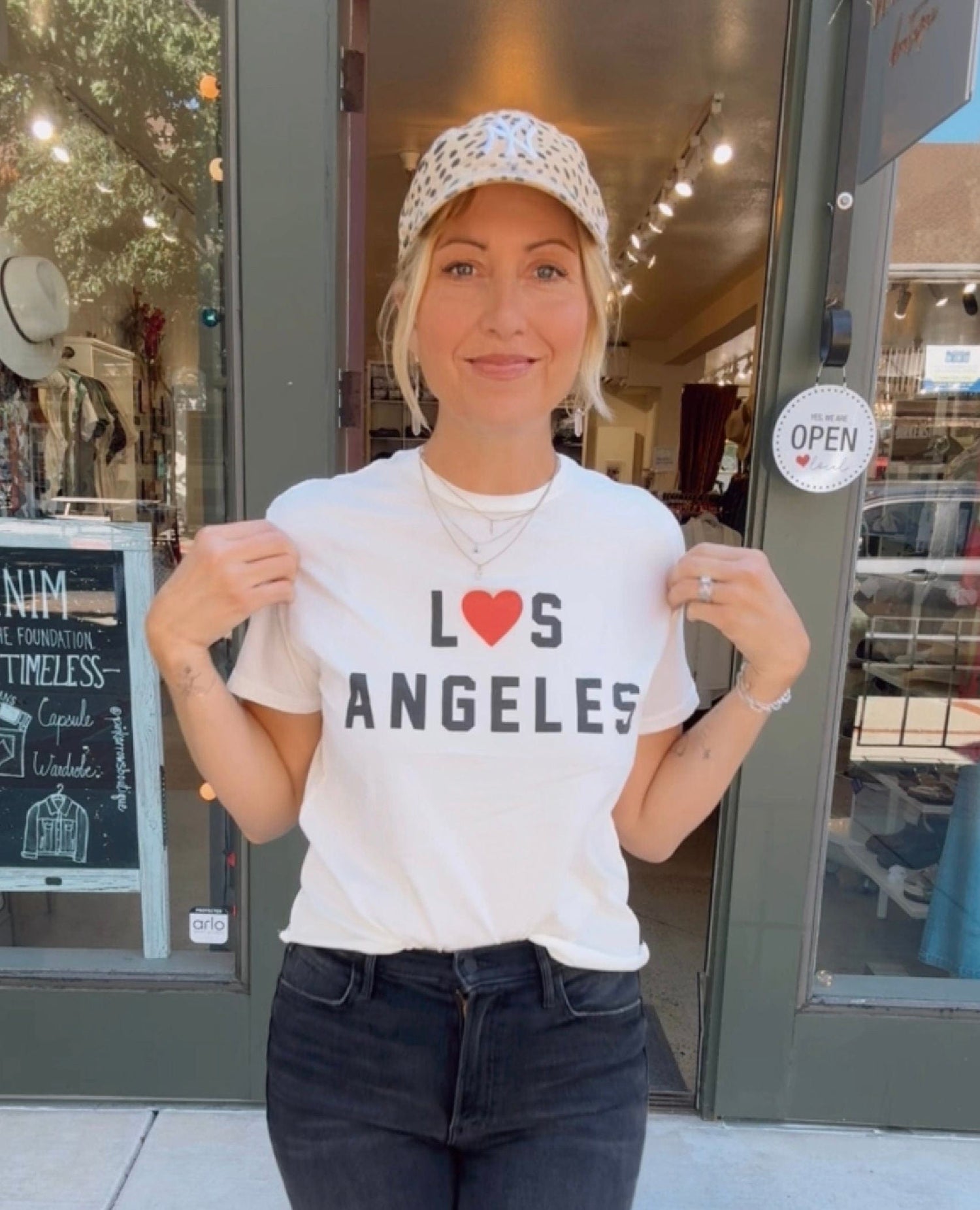 Women's Los Angeles Heart Short Sleeve Cut Off Tee