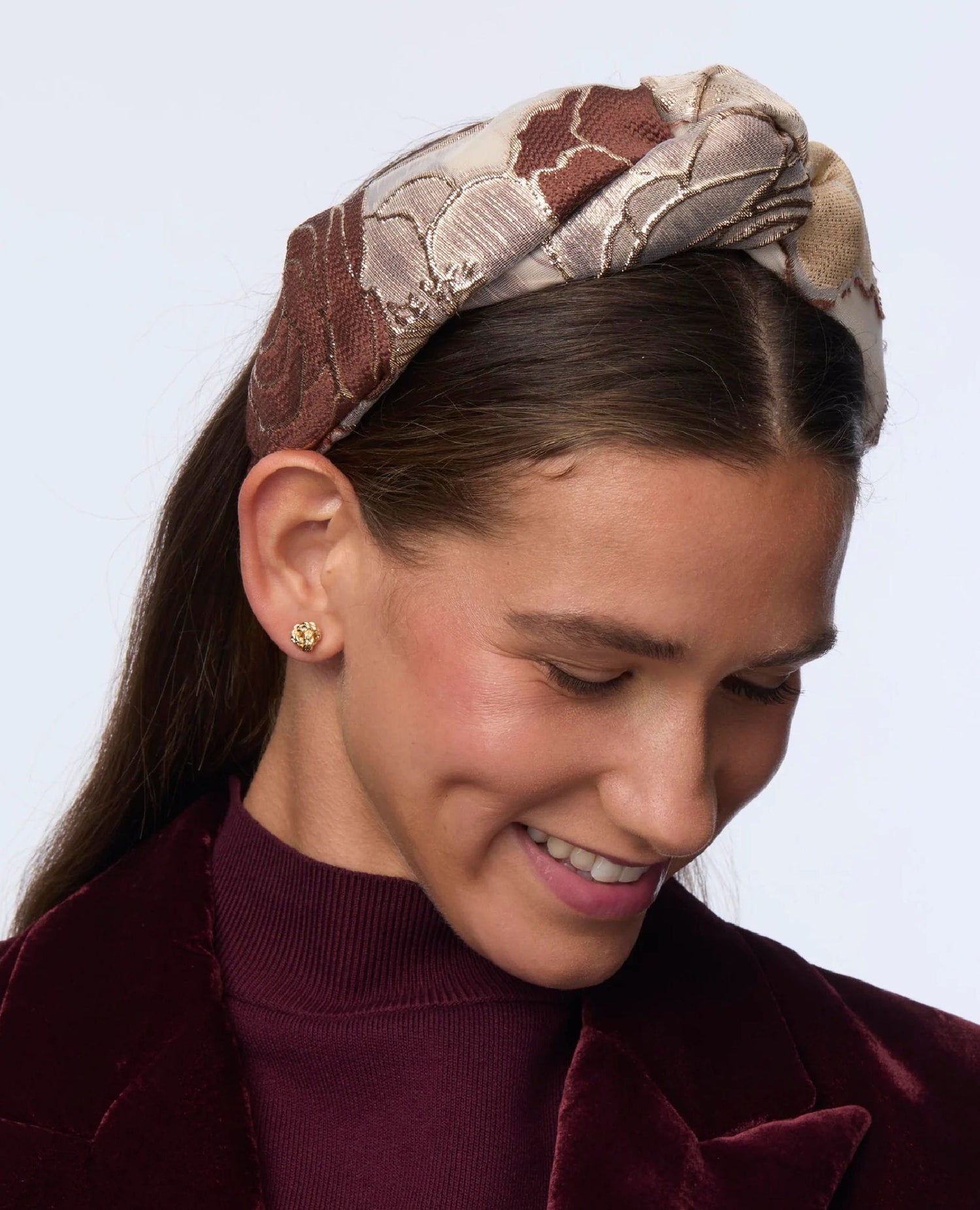 Plum Blush Greta Floral Lace Headband