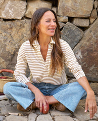 Patrick Camel Stripe Jersey Top