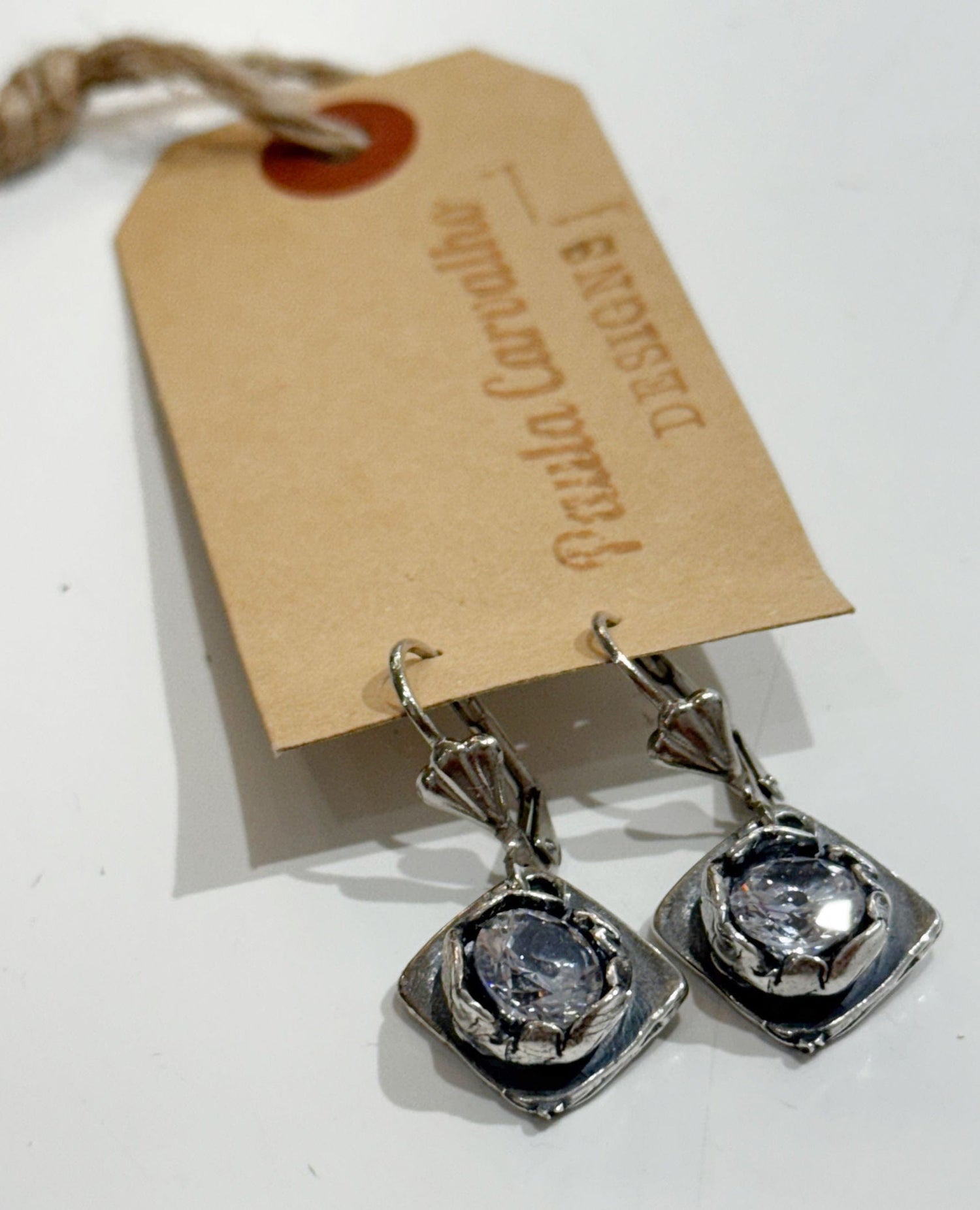 Silver Rhistone Flower Earring