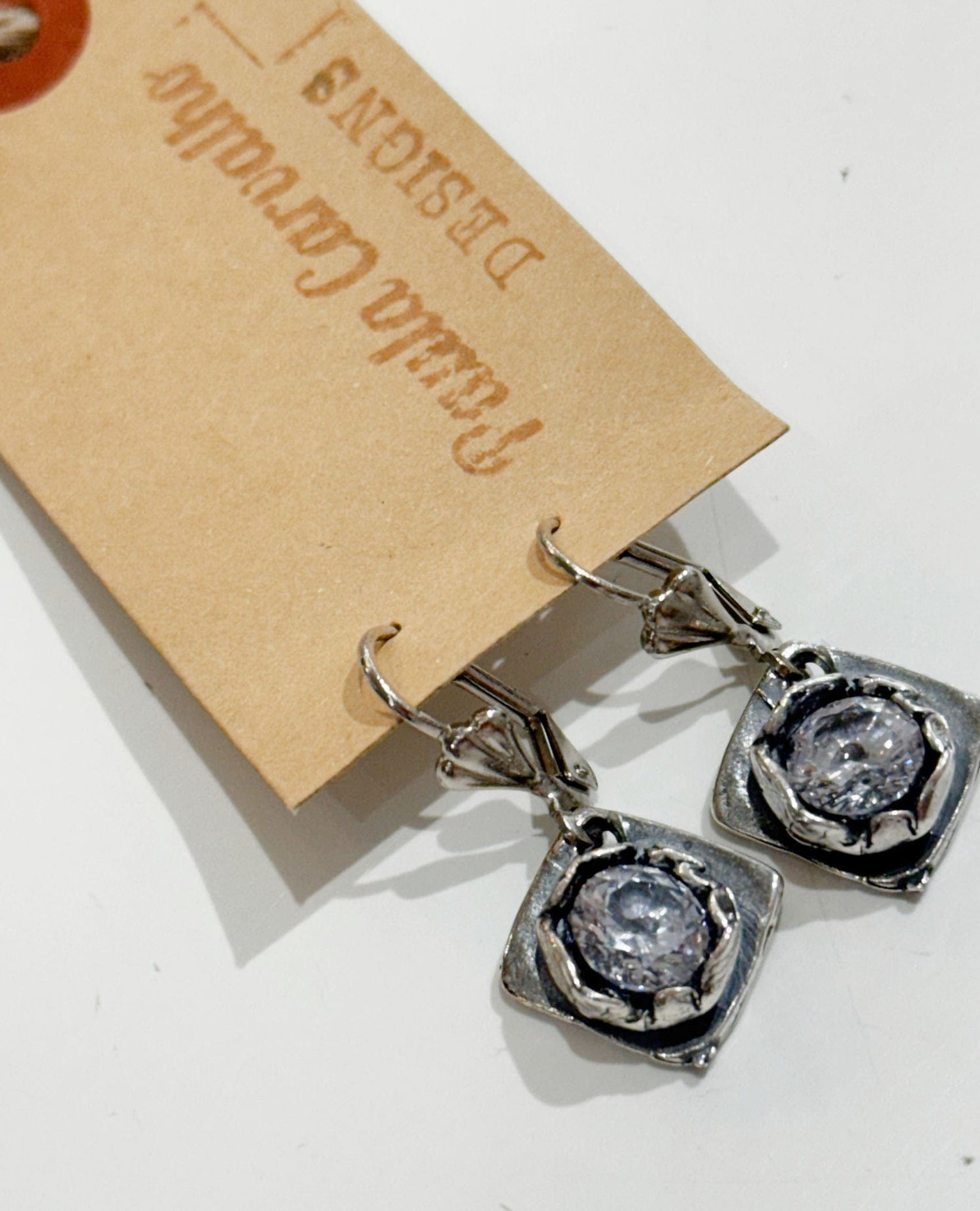 Silver Rhistone Flower Earring