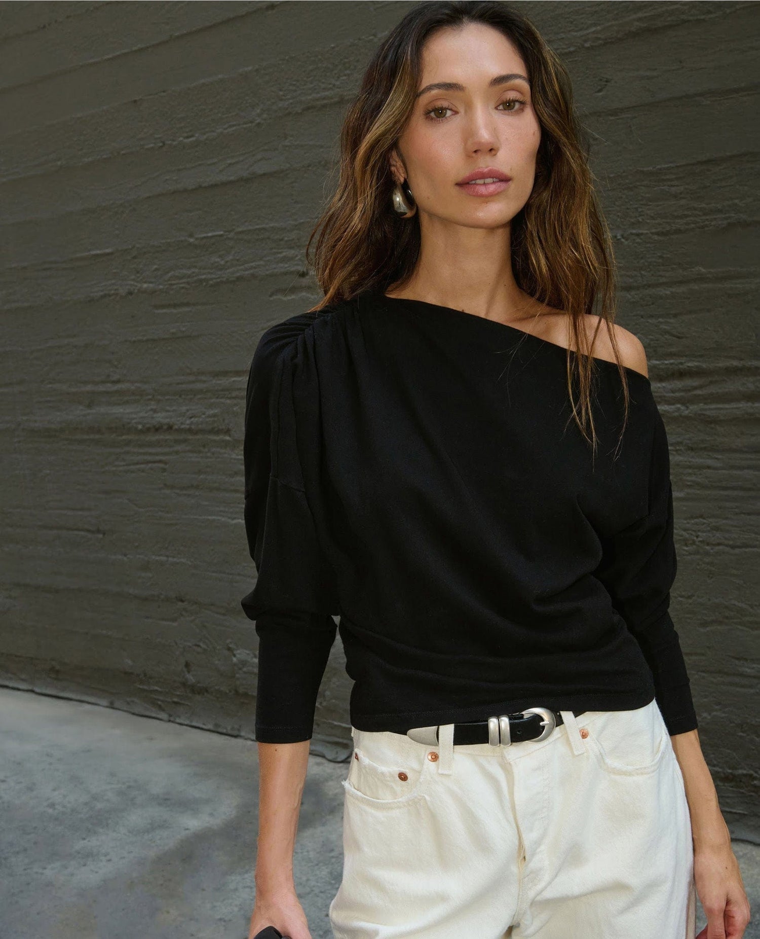Pietra Off Shoulder Top Jet Black