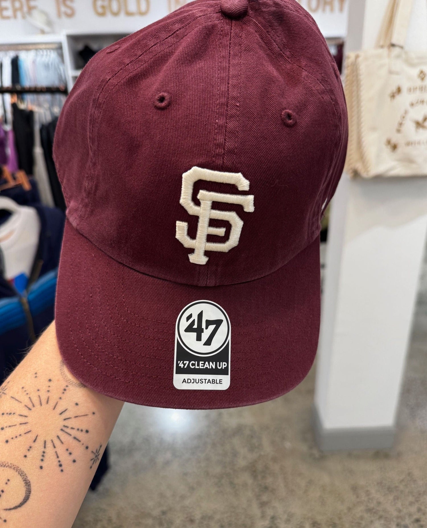 SF Baseball Hat Burgundy
