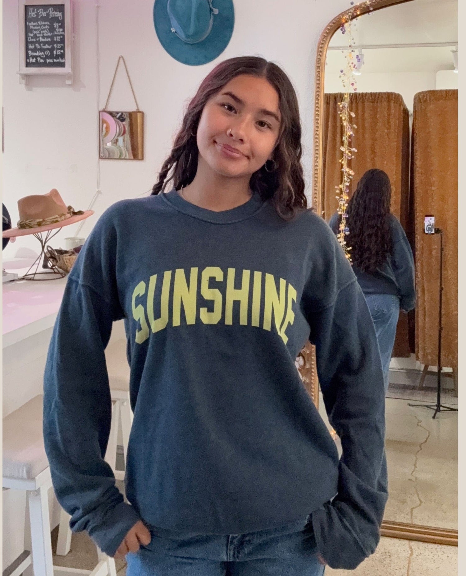 SUNSHINE Sweatshirt Navy + Neon