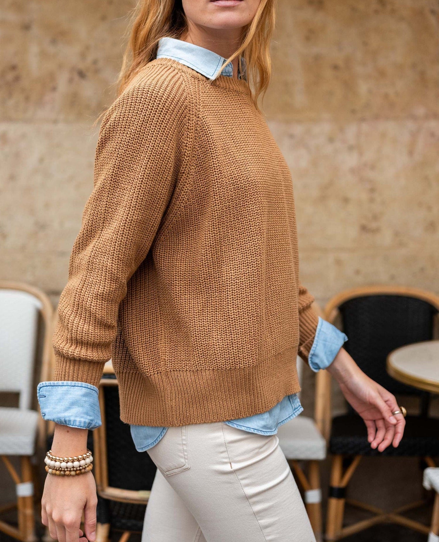 Cotton Crewneck Sweater Tobacco