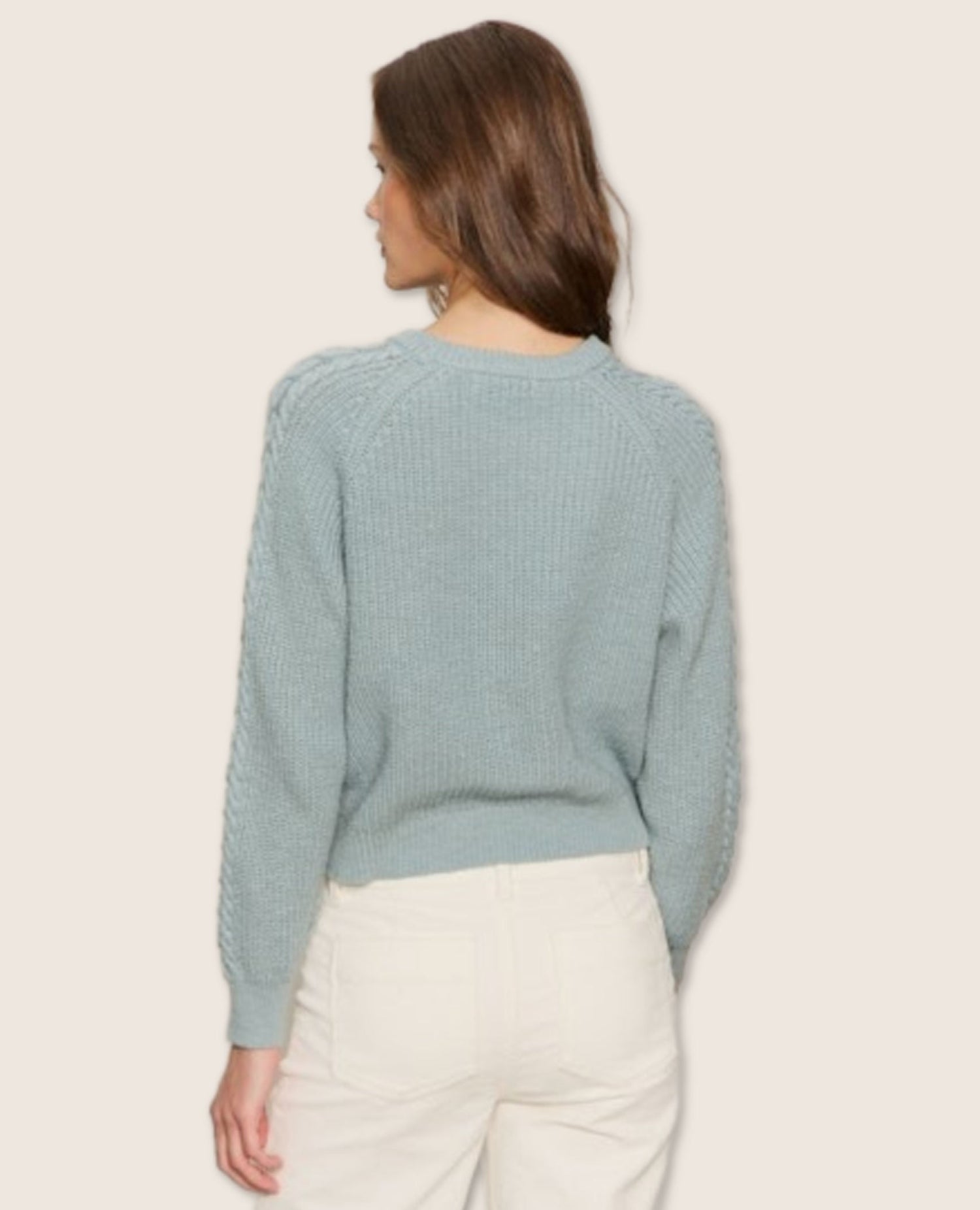 Nomad Cable Popover Sweater Sky Gray