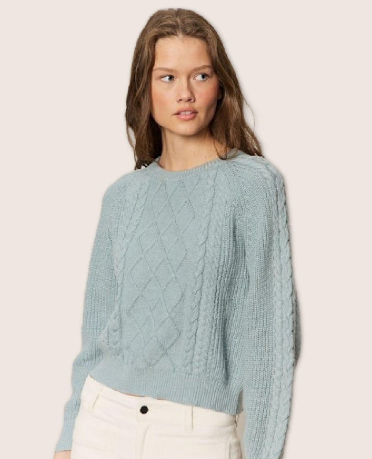 Nomad Cable Popover Sweater Sky Gray