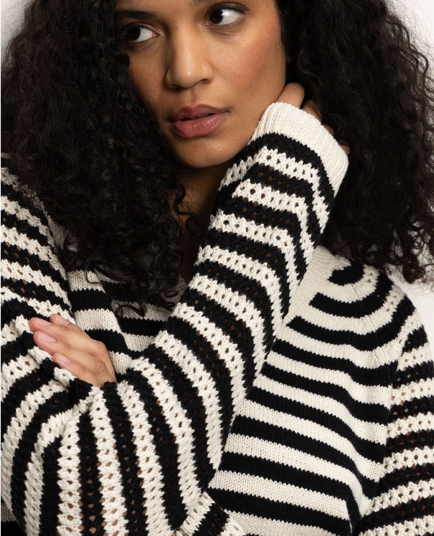 Perfect Time Sweater Stripe Chalk