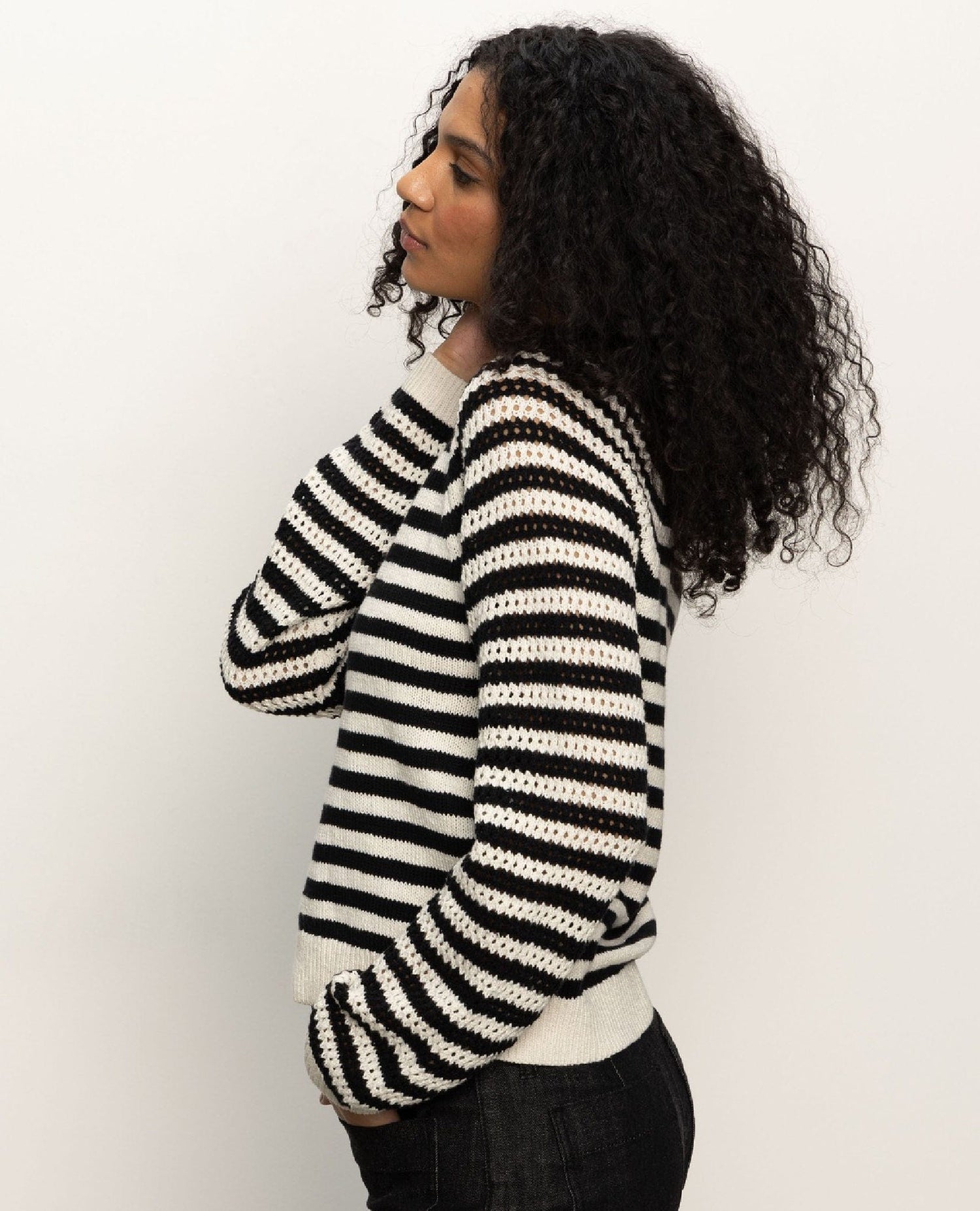 Perfect Time Sweater Stripe Chalk