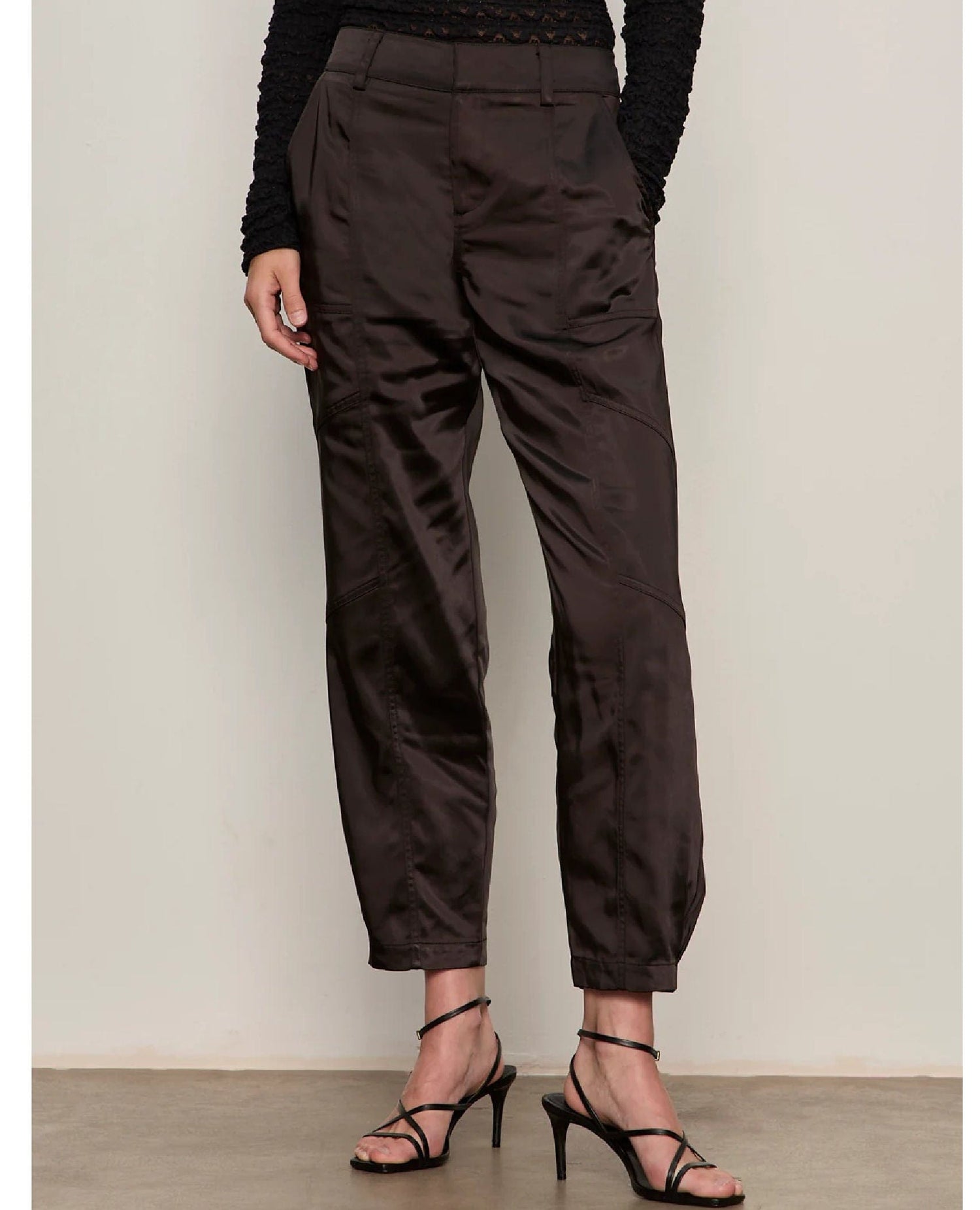 Sahara Satin Black Jogger Pant