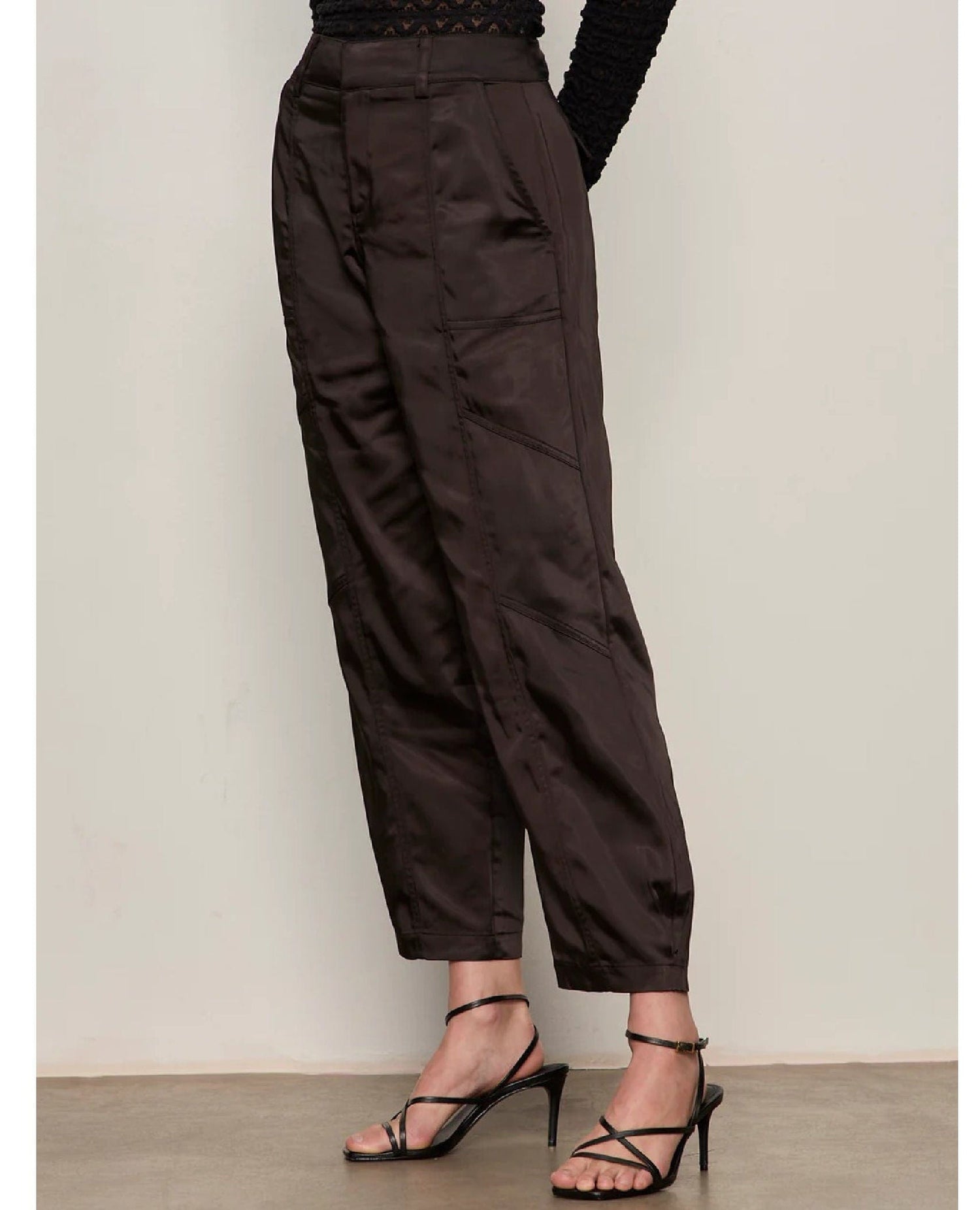 Sahara Satin Black Jogger Pant