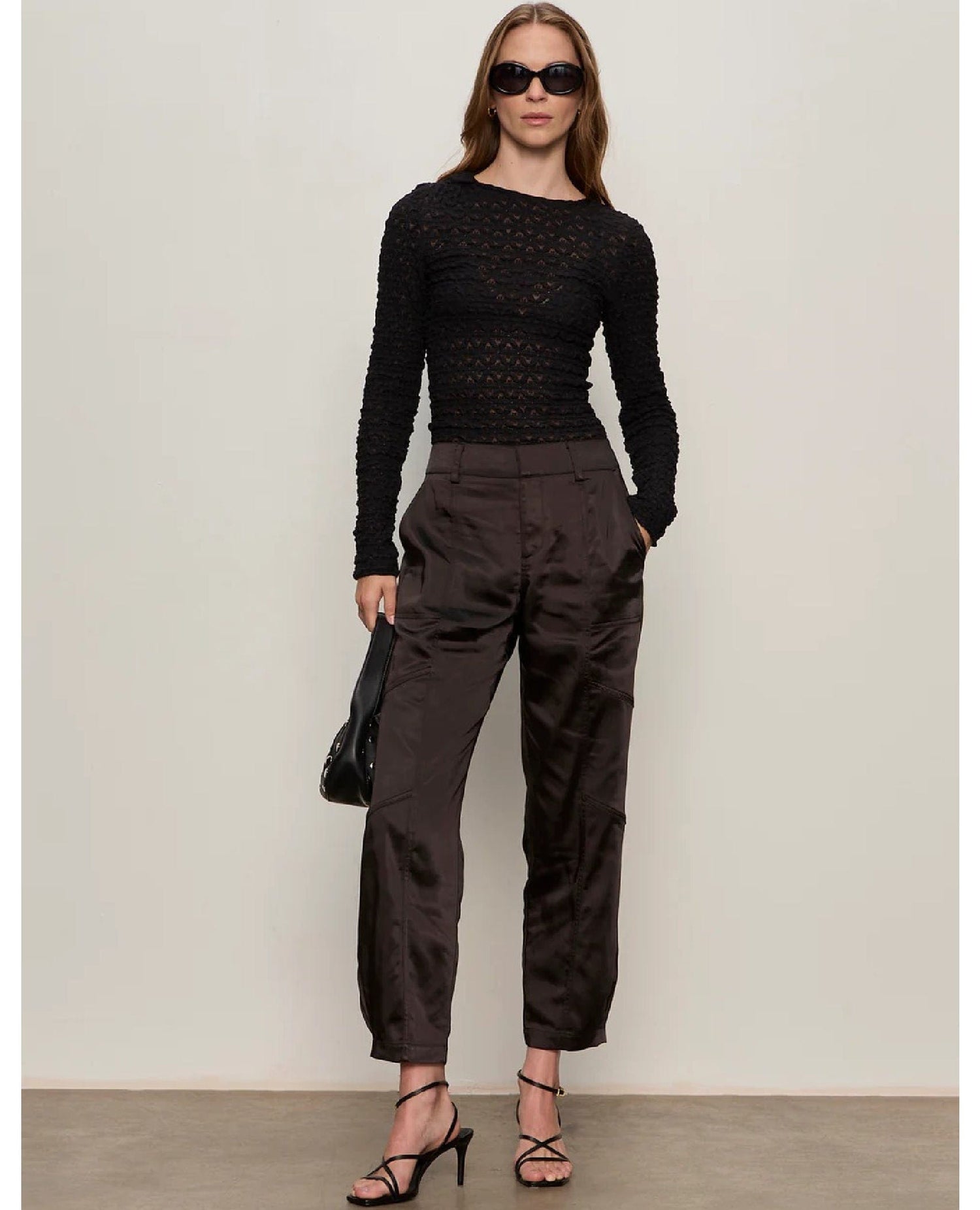 Sahara Satin Black Jogger Pant