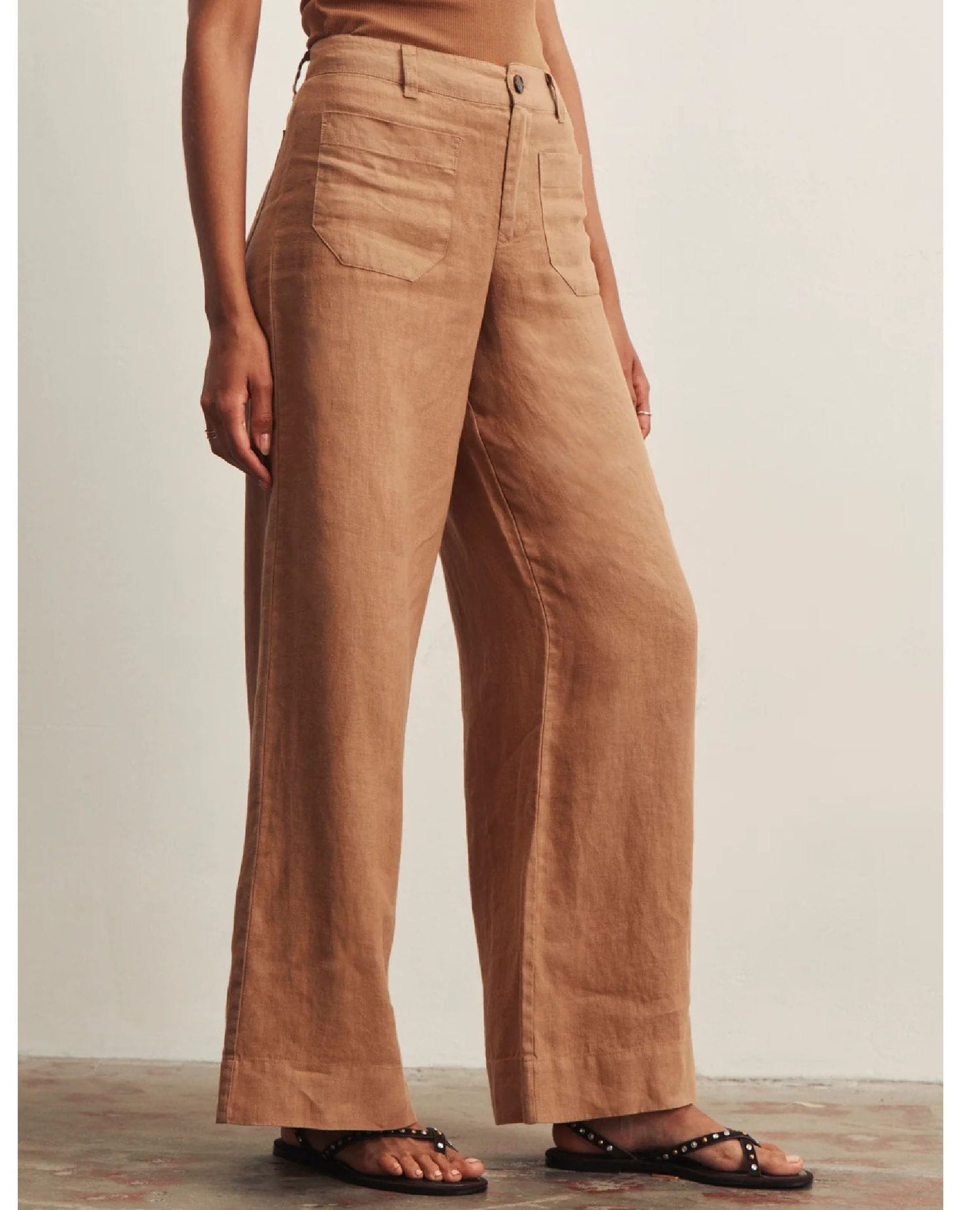 Linen Marine Wide Leg Pant Toasted Coconut