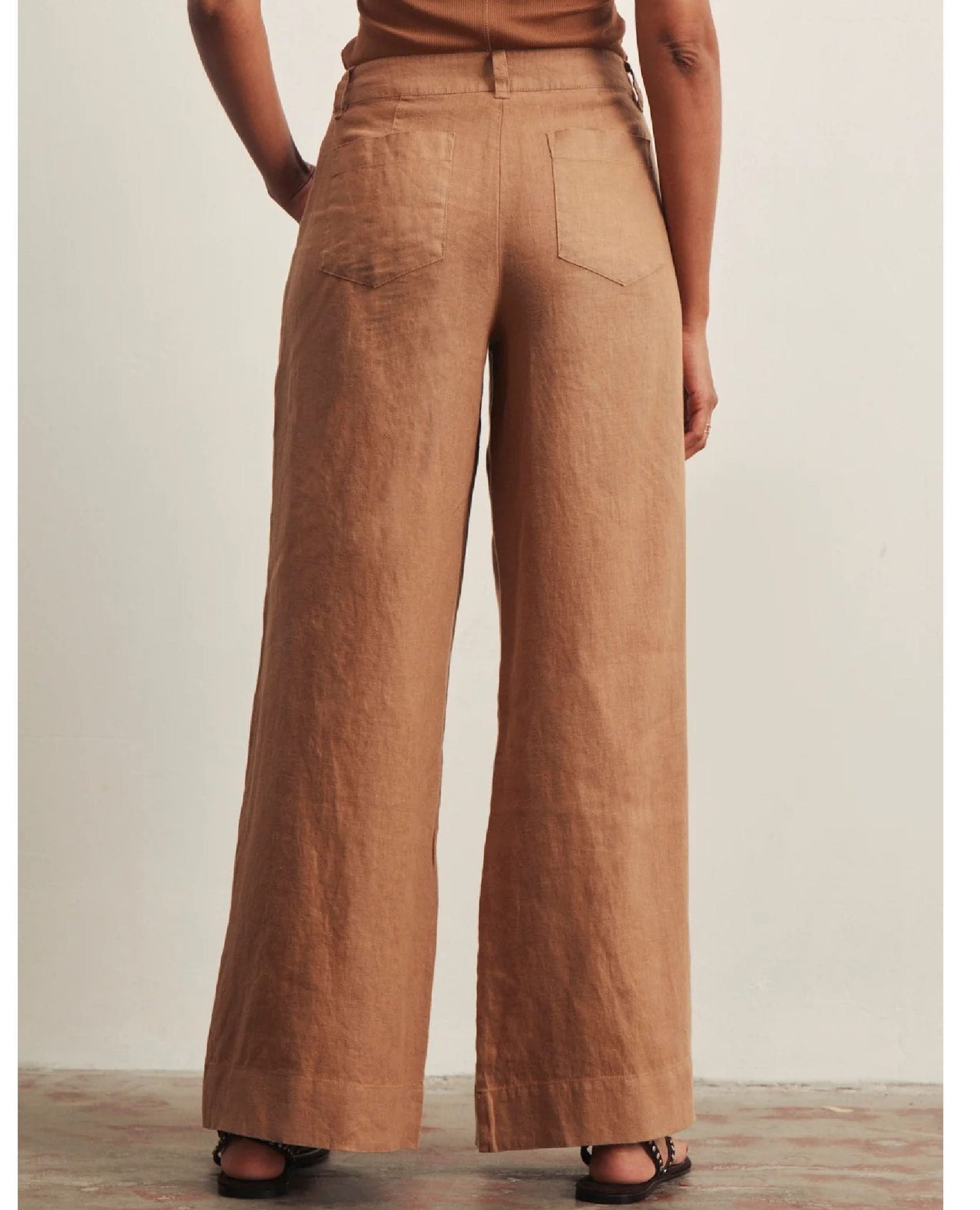 Linen Marine Wide Leg Pant Toasted Coconut