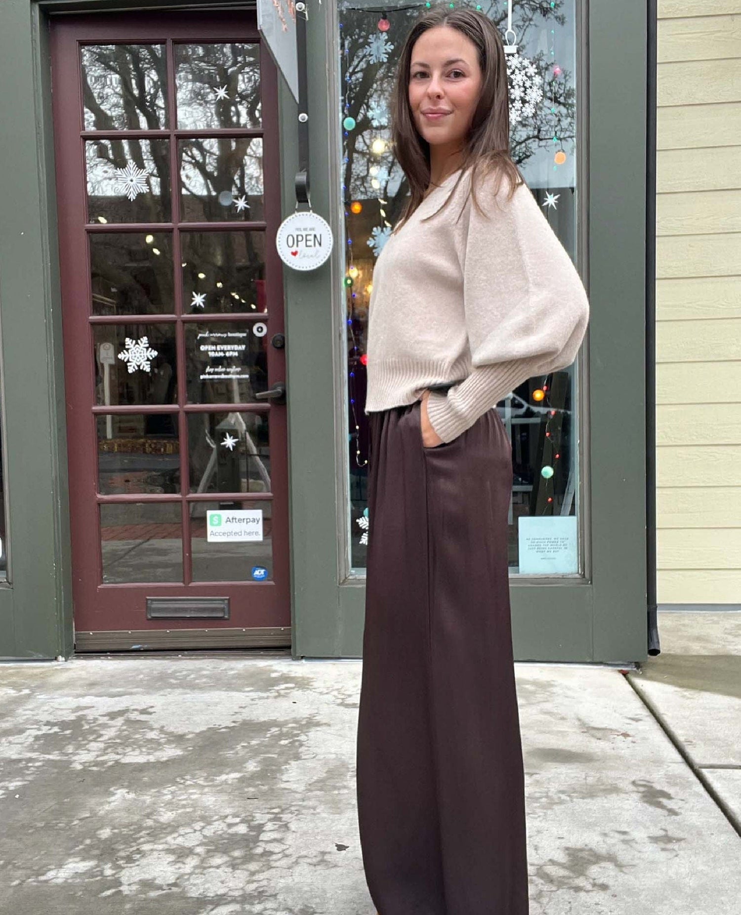 Silky Drawstring Pant Chocolate