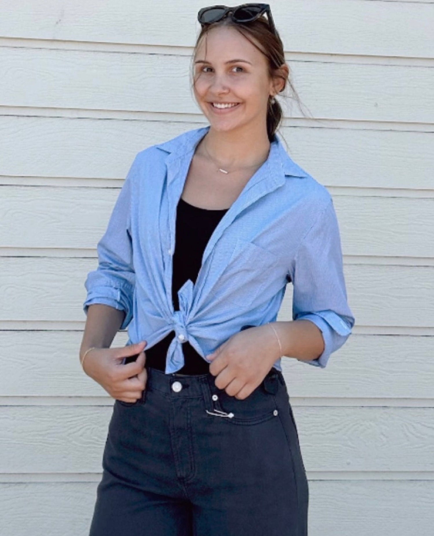 Silvio Untuckable Blue Check Shirt