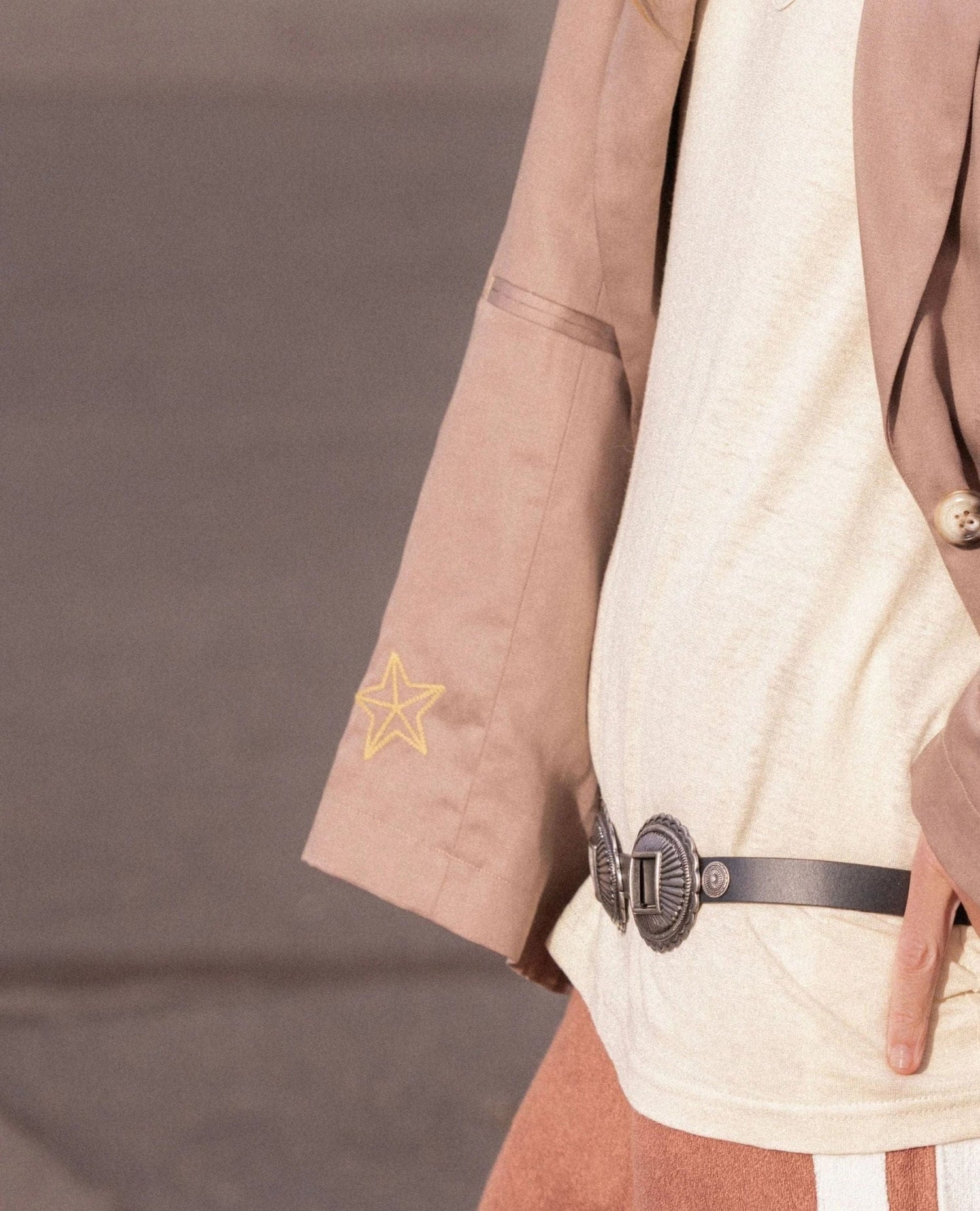Embroidered Blazer Taupe